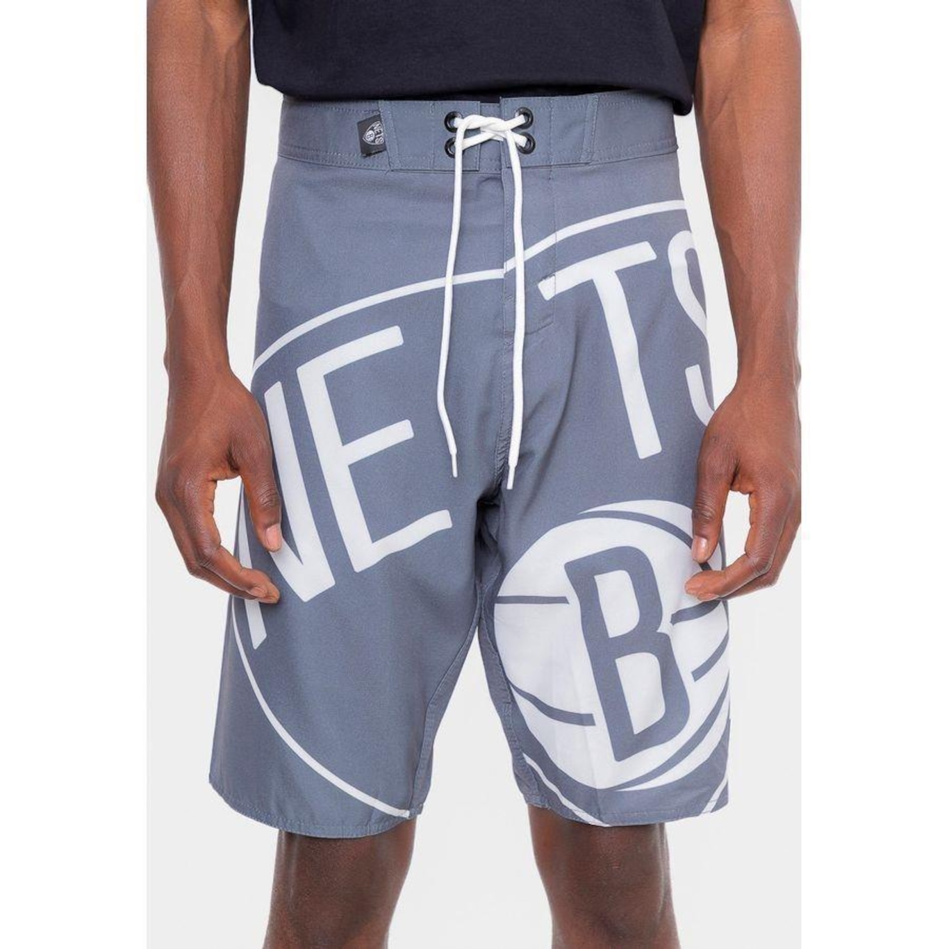 Bermuda Boardshort Nba Maxi Logo Brooklyn Nets - Masculina - Foto 1