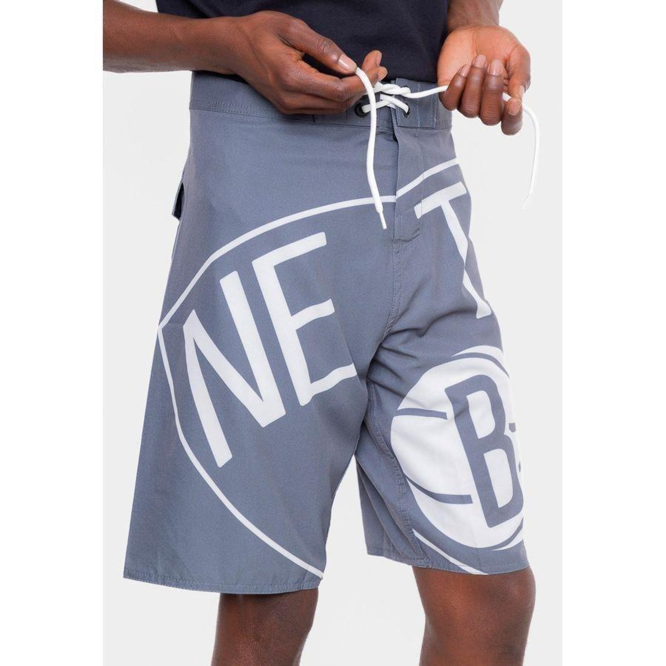 Bermuda Boardshort Nba Maxi Logo Brooklyn Nets - Masculina - Foto 2