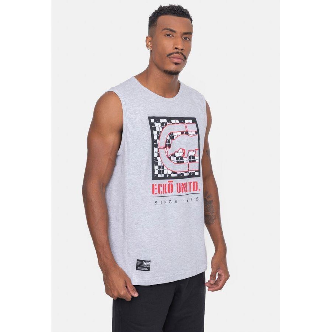 Camiseta Regata Ecko Machão Plus Size Rama - Masculina - Foto 1