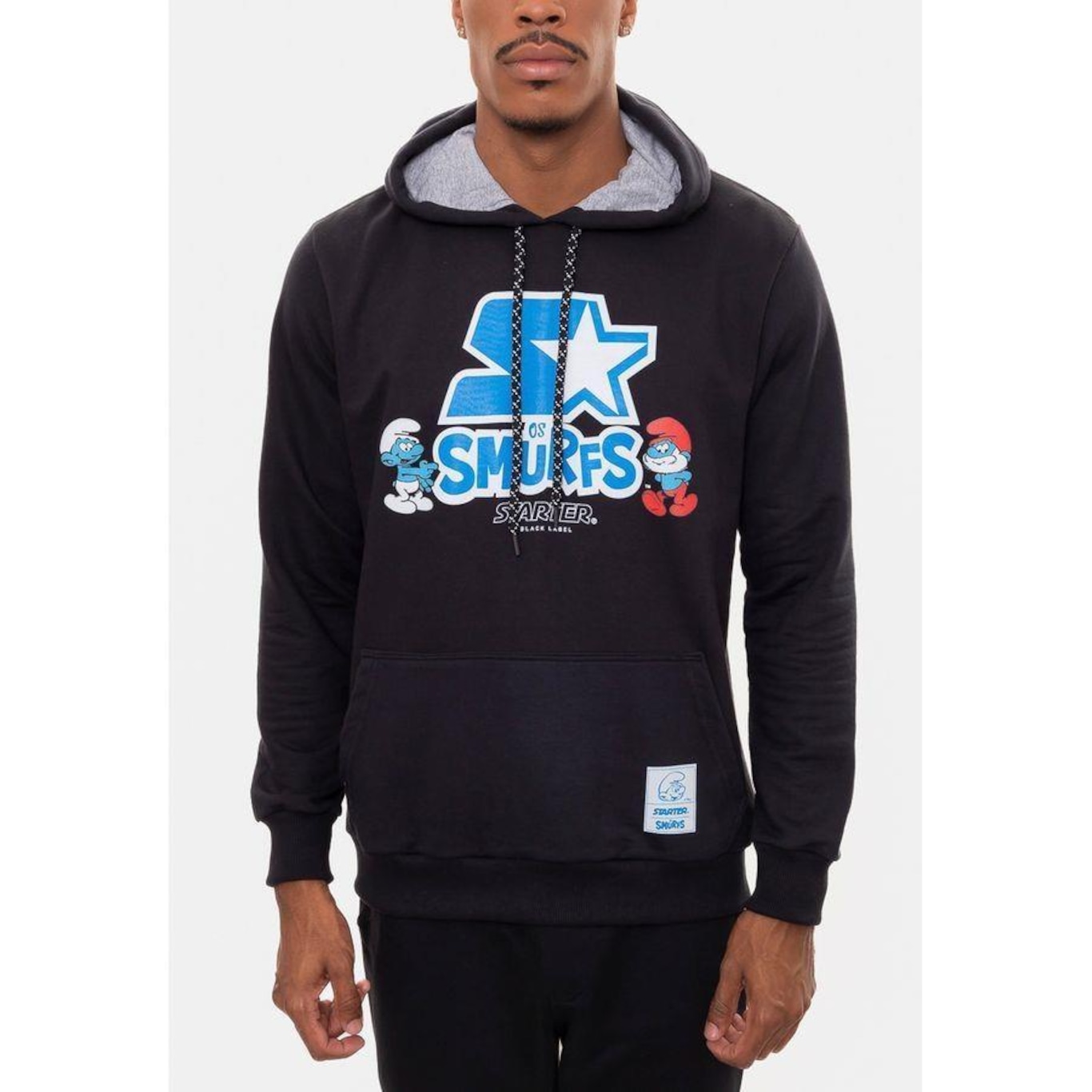 Blusão de Moletom com Capuz Starter Collab Smurfs - Masculino - Foto 3