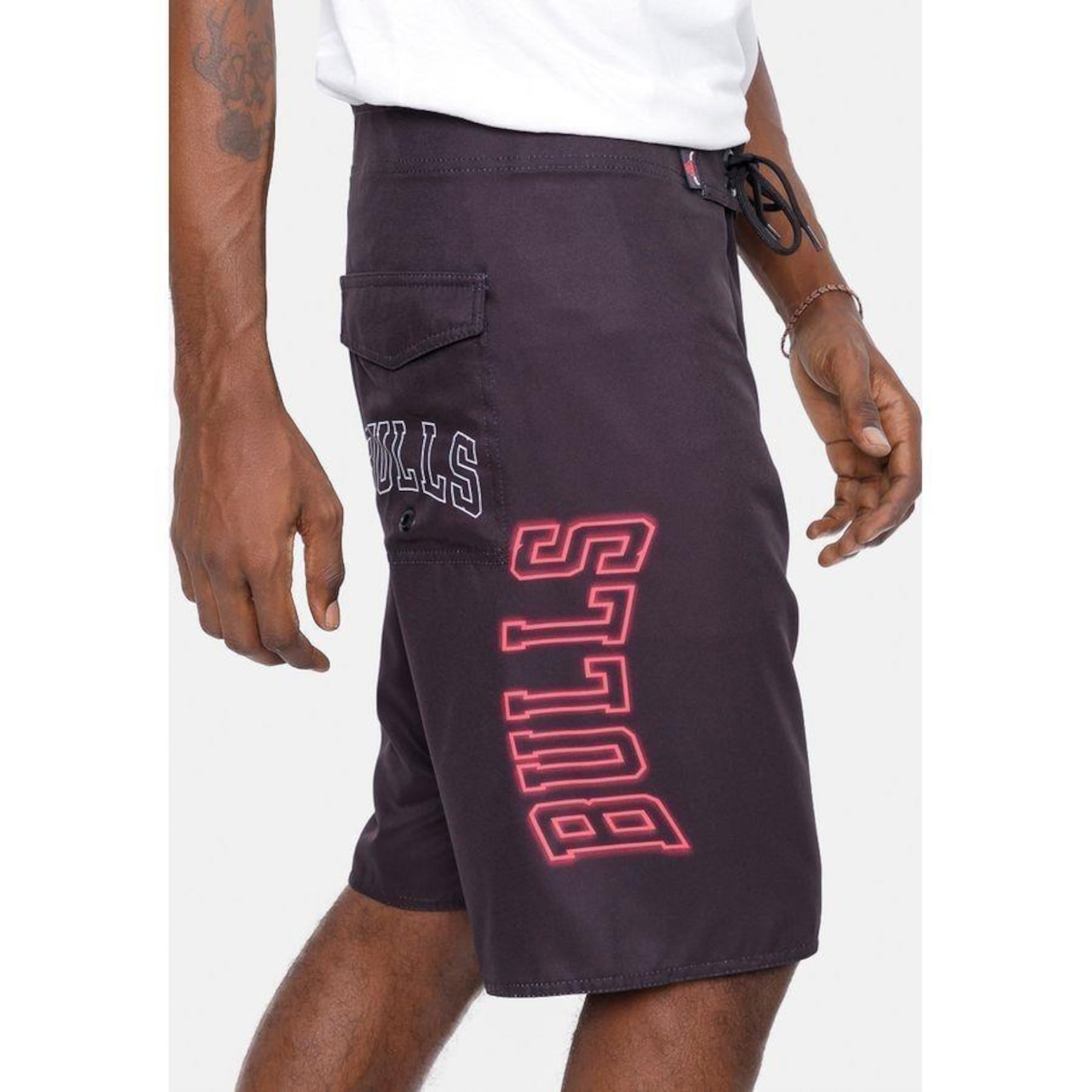 Bermuda Boardshort Nba Blur Logo Chicago Bulls - Masculina - Foto 2