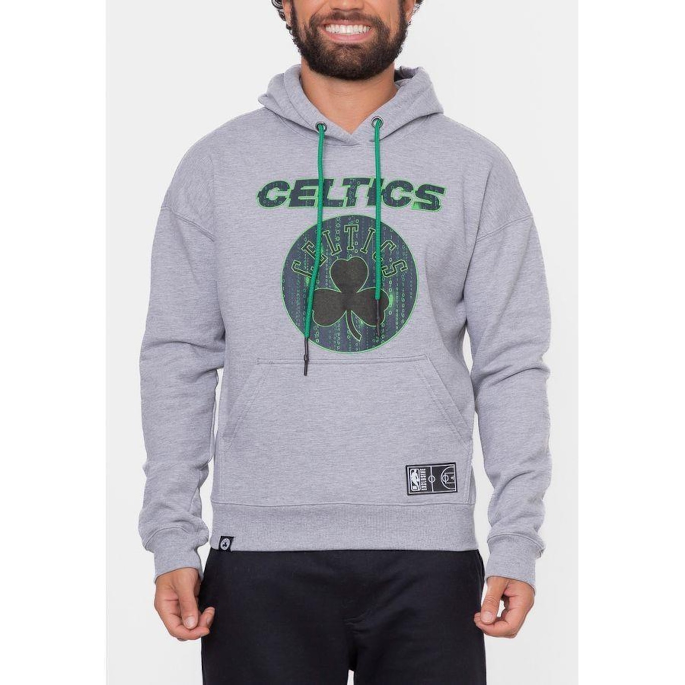 Blusão de Moletom com Capuz Nba Matrix Boston Celtics - Masculino - Foto 4