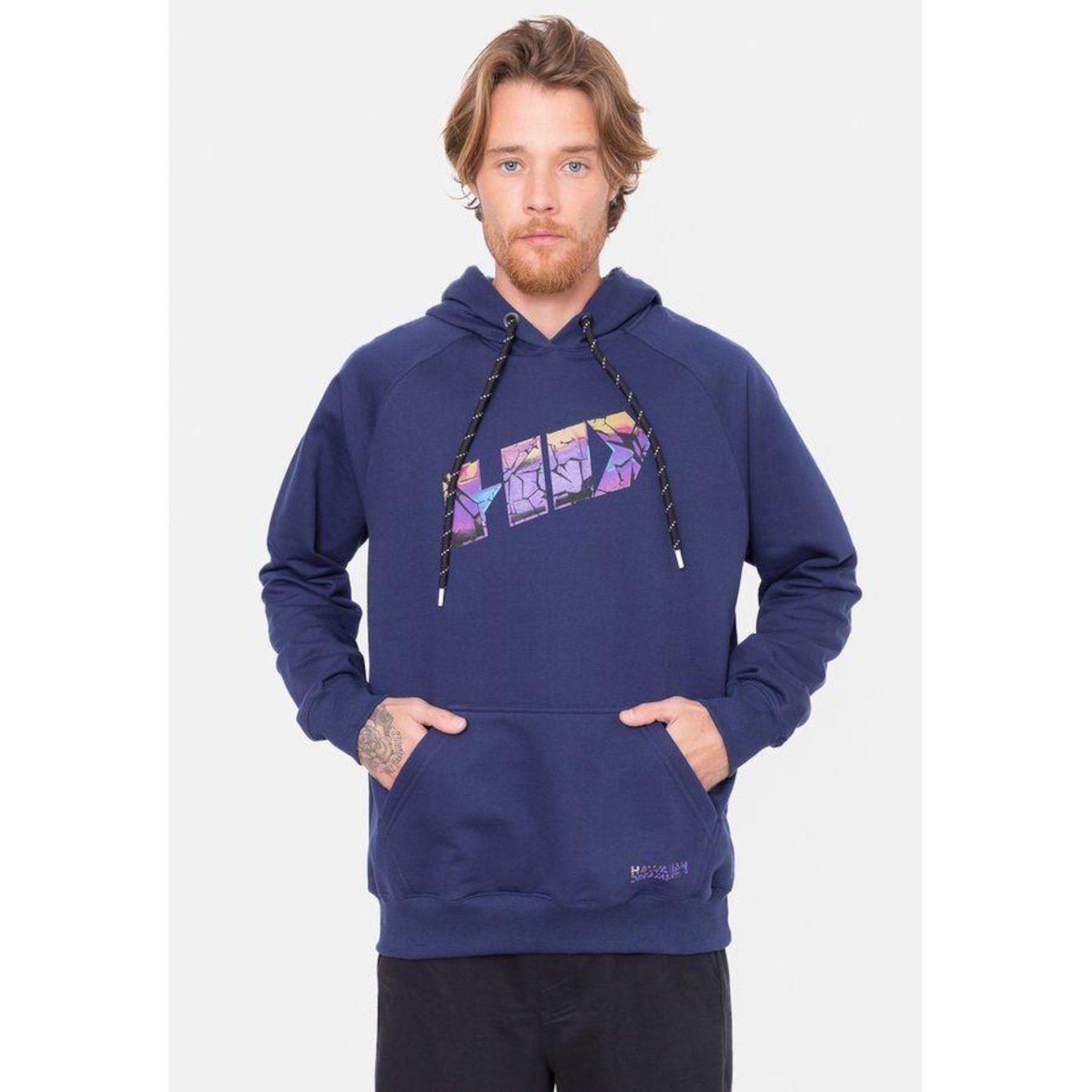 Blusão de Moletom com Capuz HD Fechado Raglan Poland - Masculina - Foto 4