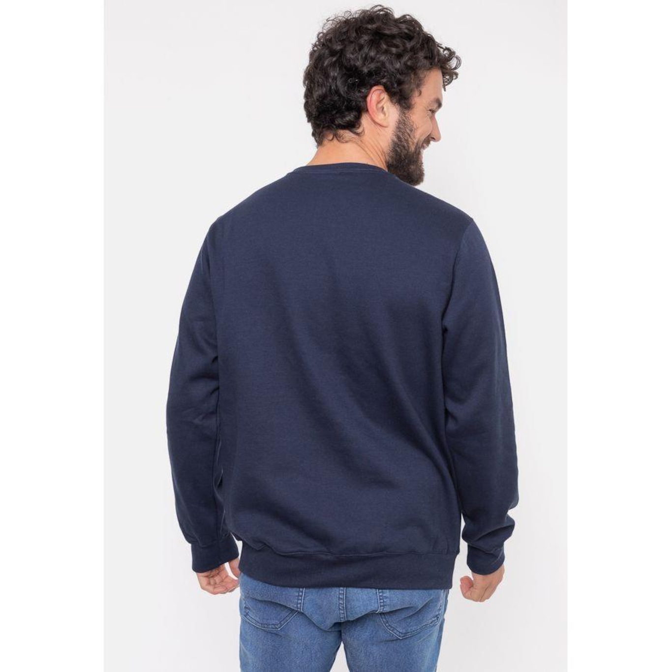 Blusão de Moletom Fatal Gola Careca Navy - Masculina - Foto 5