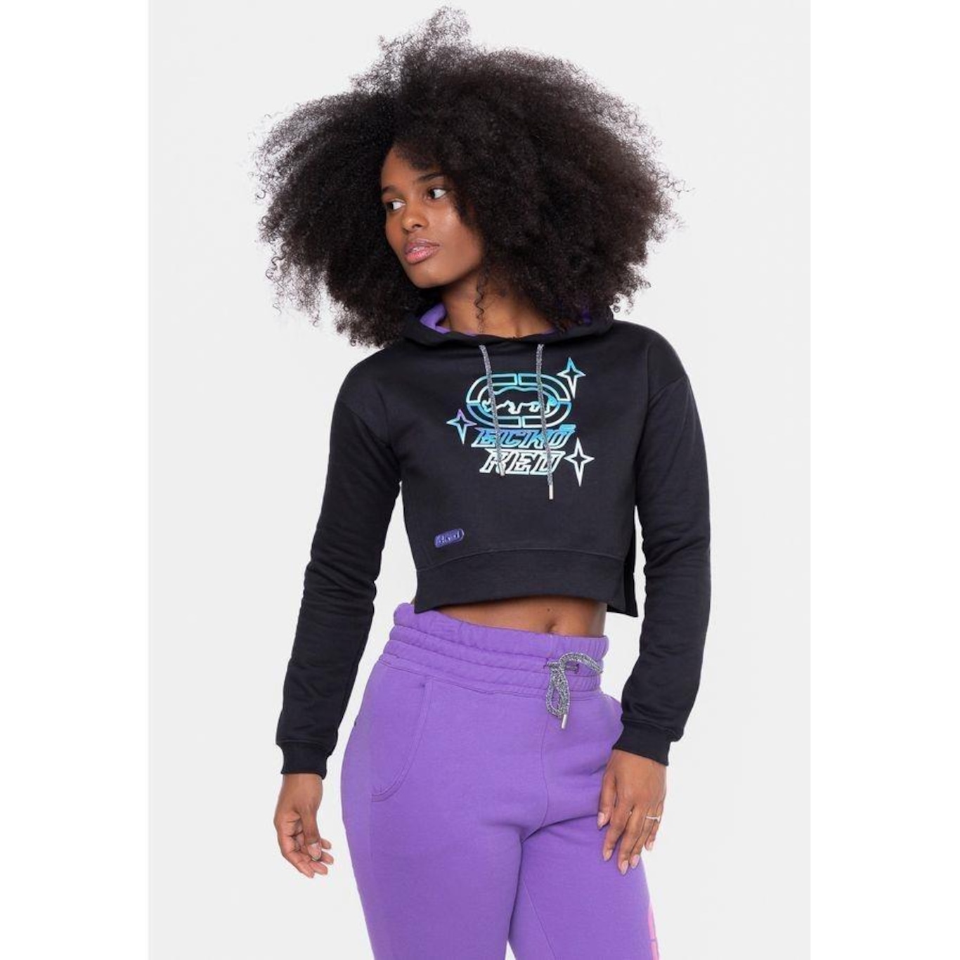 Blusão de Moletom com Capuz Ecko Cropped Chin - Feminino - Foto 2