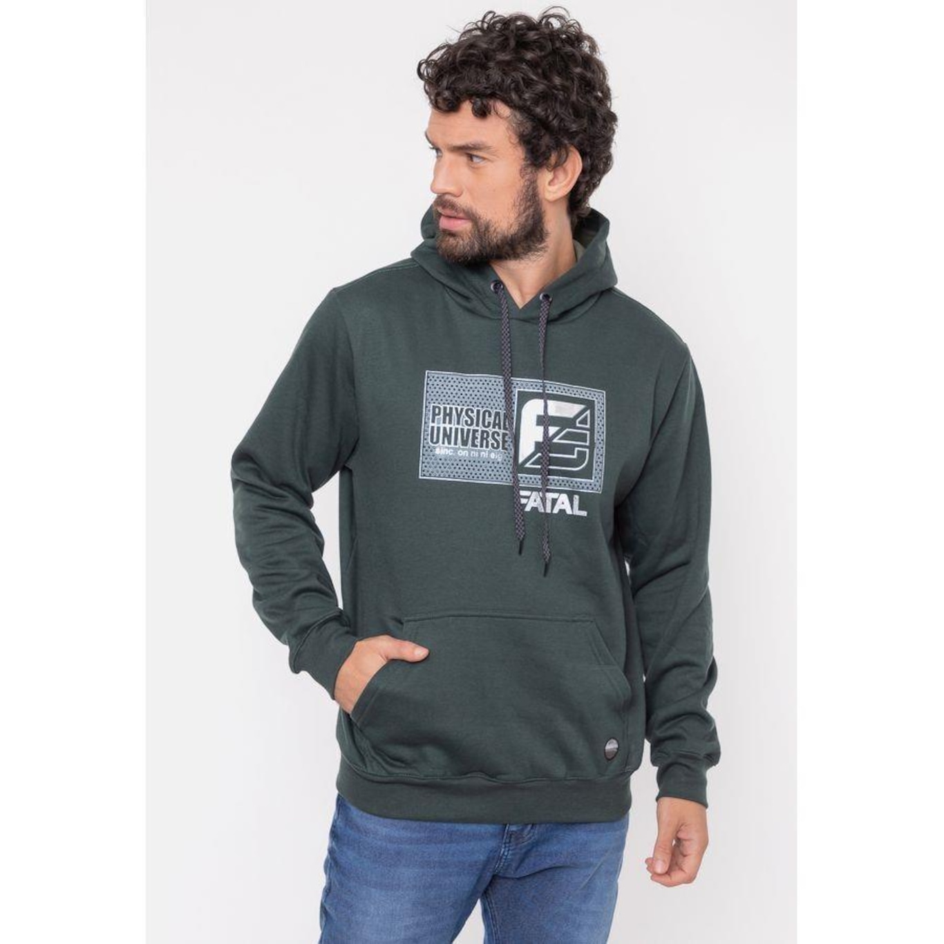 Blusão de Moletom com Capuz Fatal Piston Militar - Masculina - Foto 4