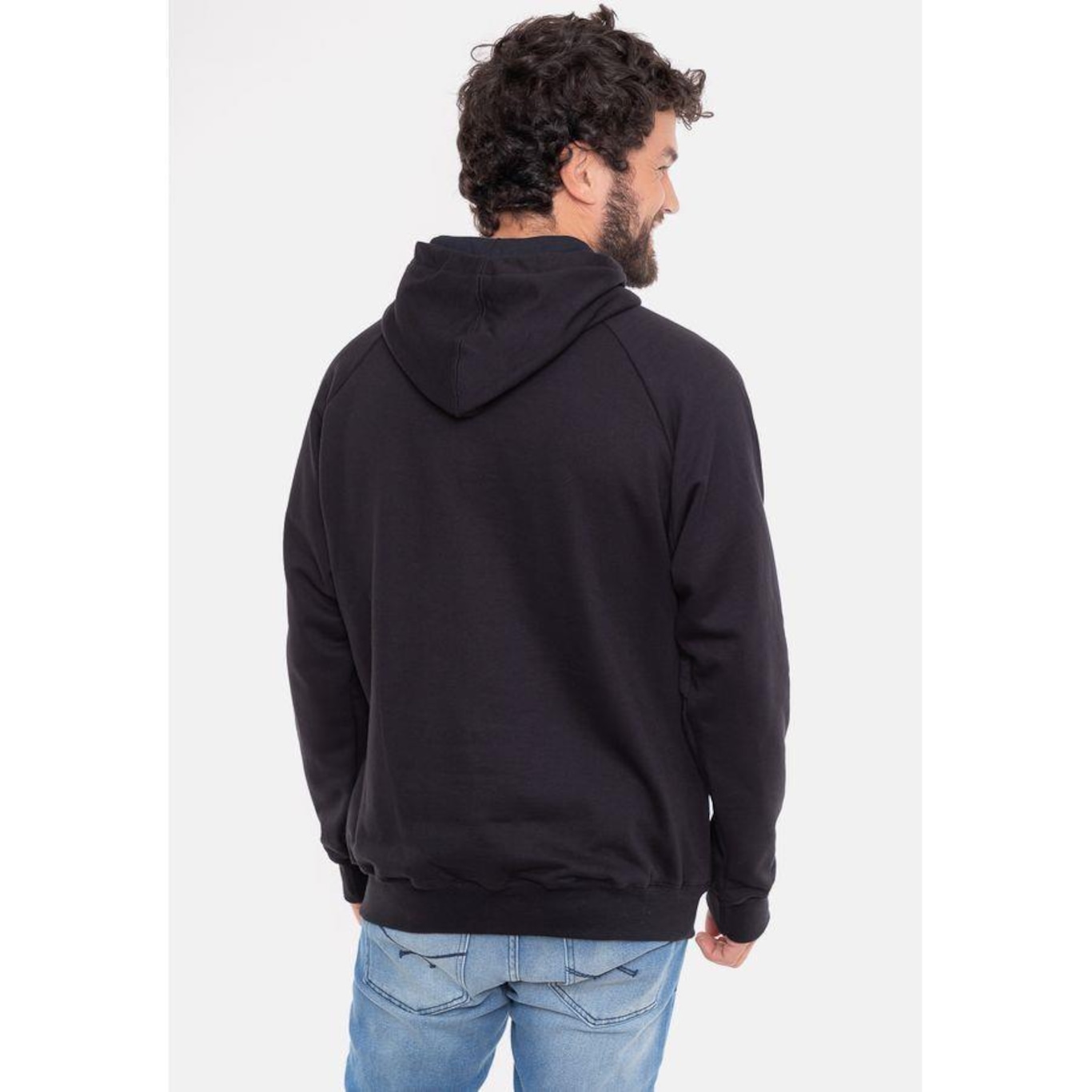 Blusão de Moletom com Capuz HD Fechado Raglan Poland - Masculina - Foto 4