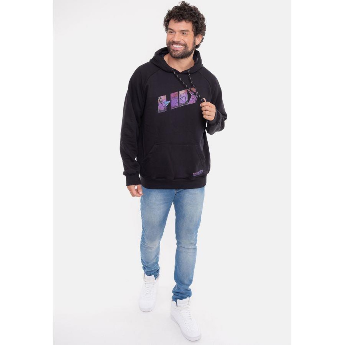 Blusão de Moletom com Capuz HD Fechado Raglan Poland - Masculina - Foto 5