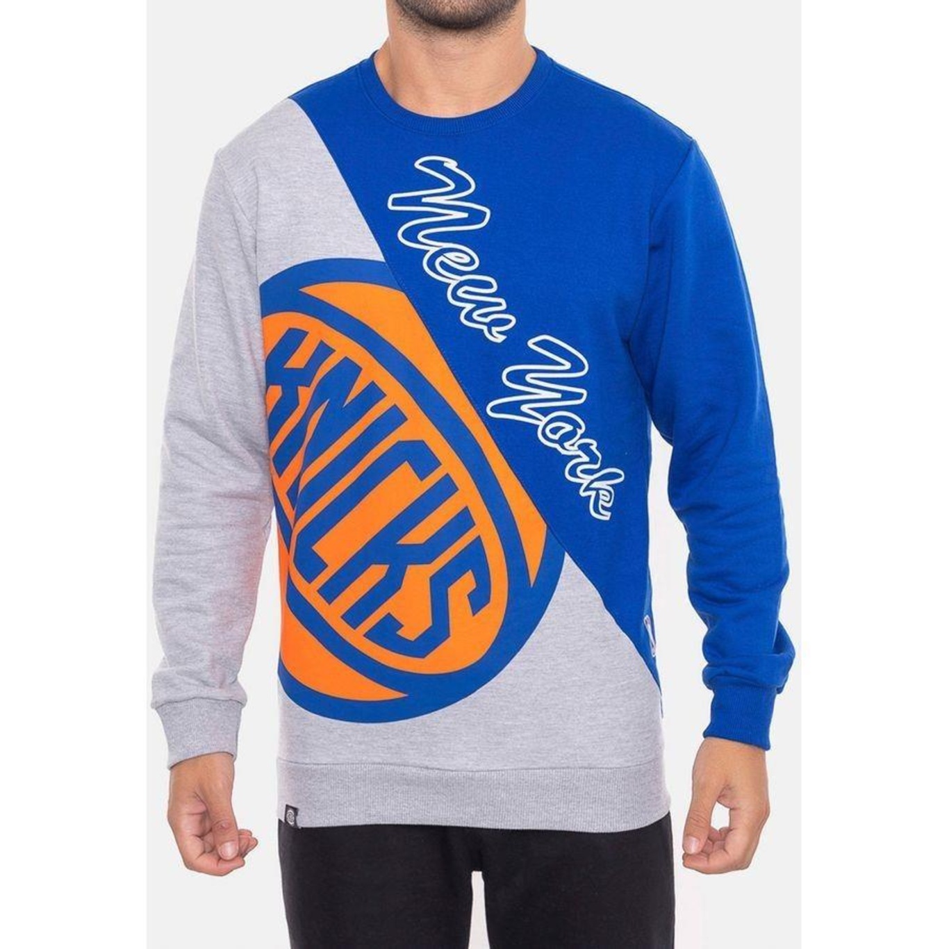 Blusão de Moletom NBA Wordmark New York Knicks Azul - Masculina - Foto 4