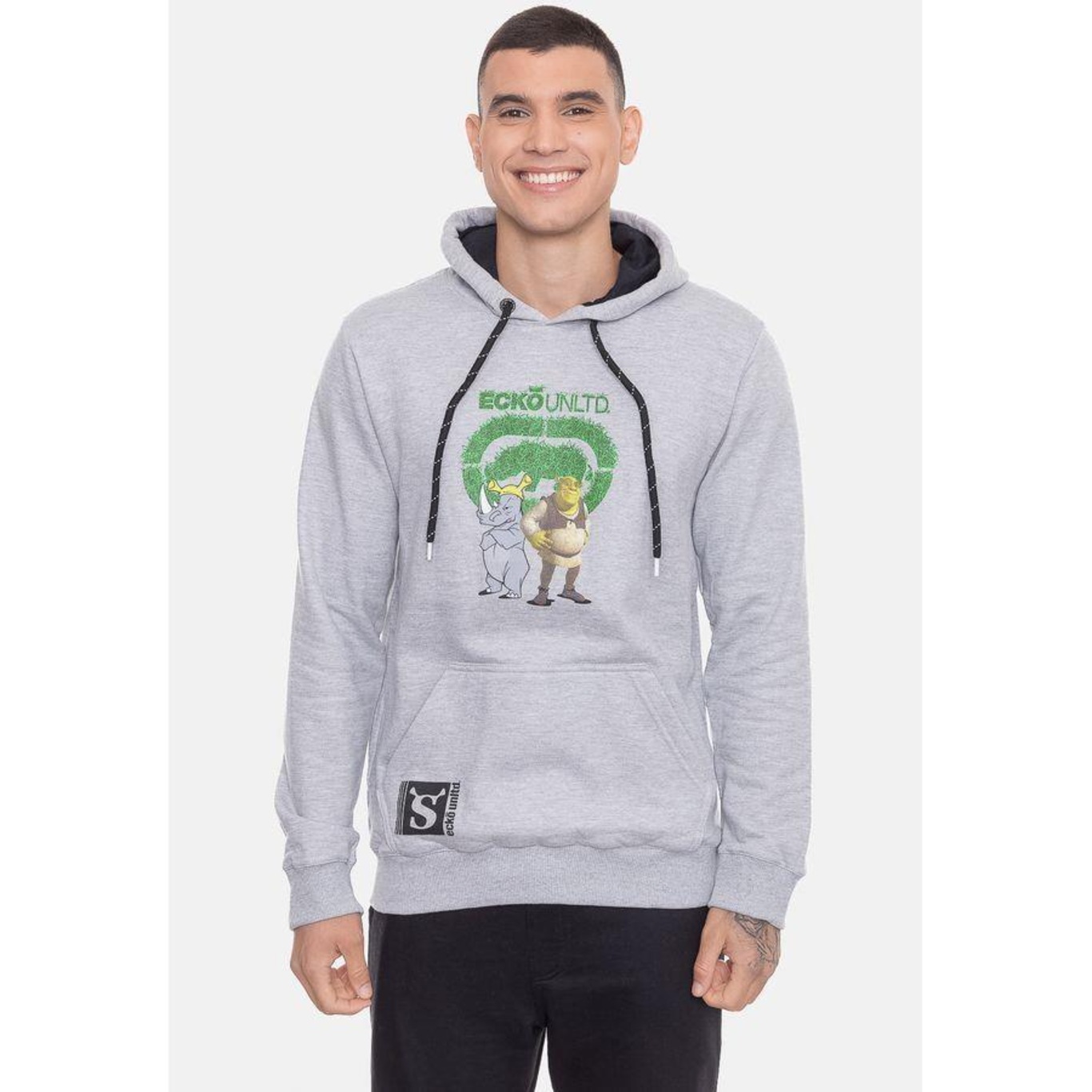 Blusão de Moletom com Capuz Ecko Orelha Shrek - Masculino - Foto 3