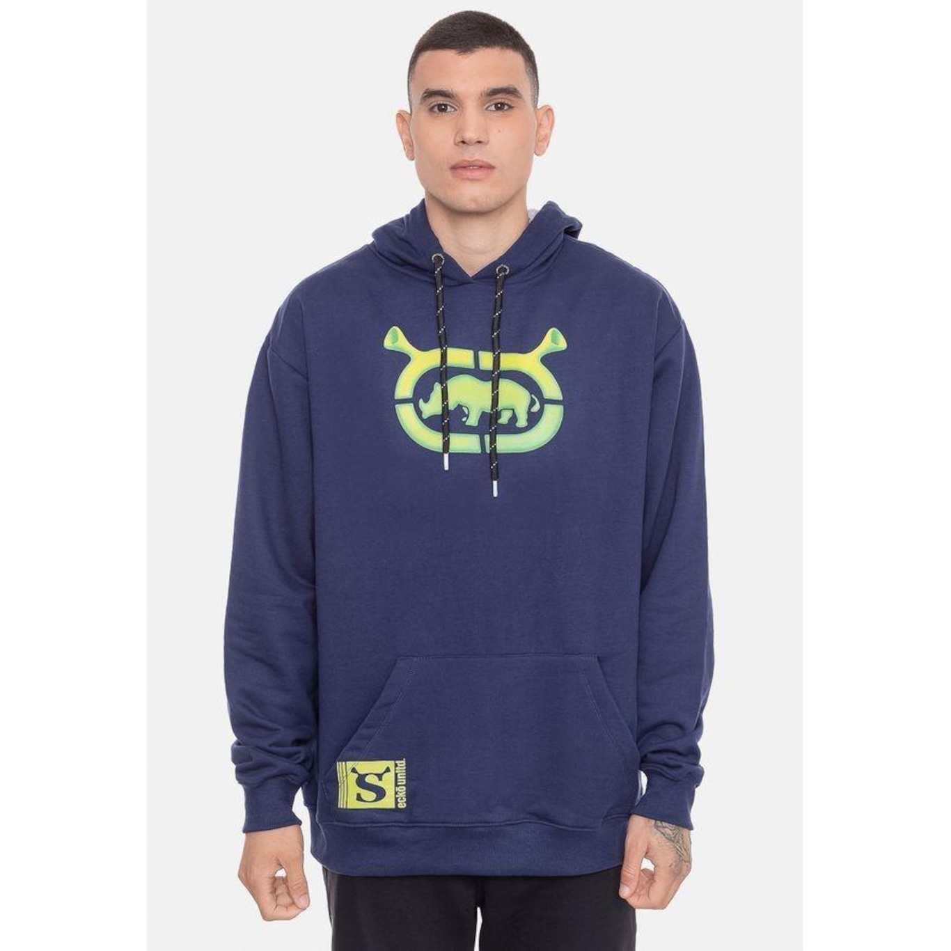 Blusão de Moletom com Capuz Ecko Orelha Shrek - Masculino - Foto 2