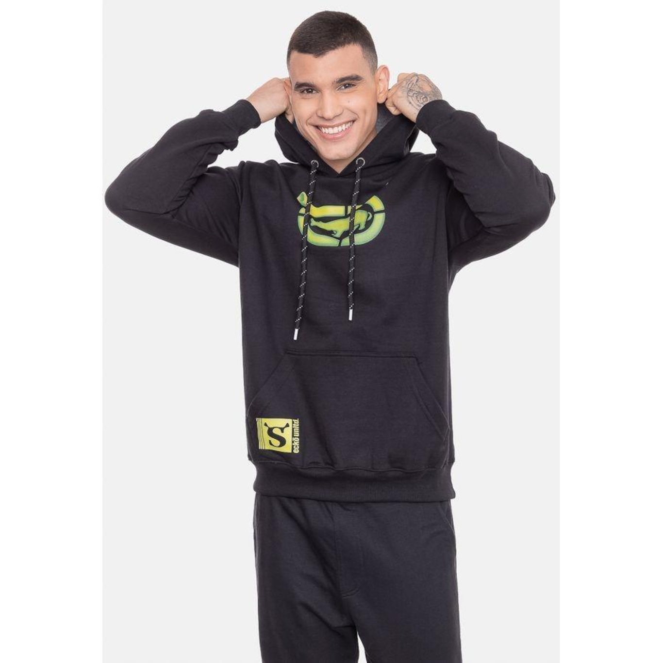 Blusão de Moletom com Capuz Ecko Green - Masculino - Foto 4