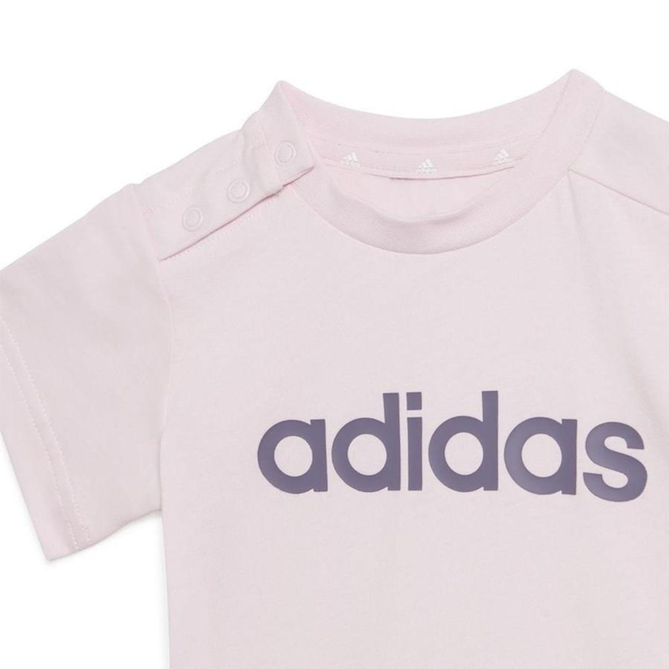 Kit Camiseta + Shorts adidas Logo Linear - Infantil - Foto 2