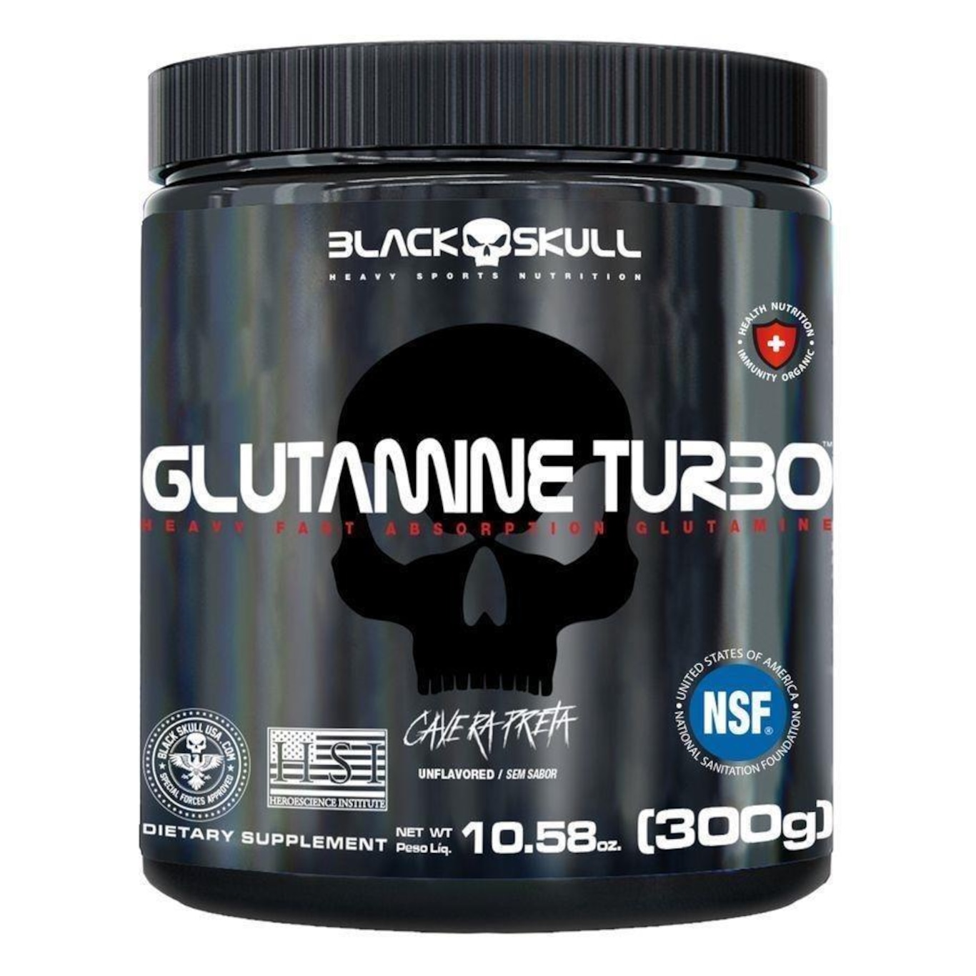 Glutamina Turbo Black Skull - 300g - Foto 1