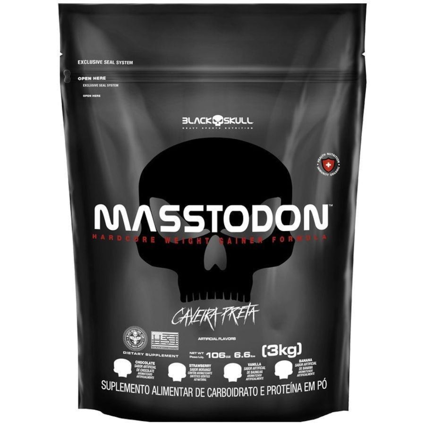 Refil Hipercalórico Black Skull Masstodon - 3kg - Foto 1