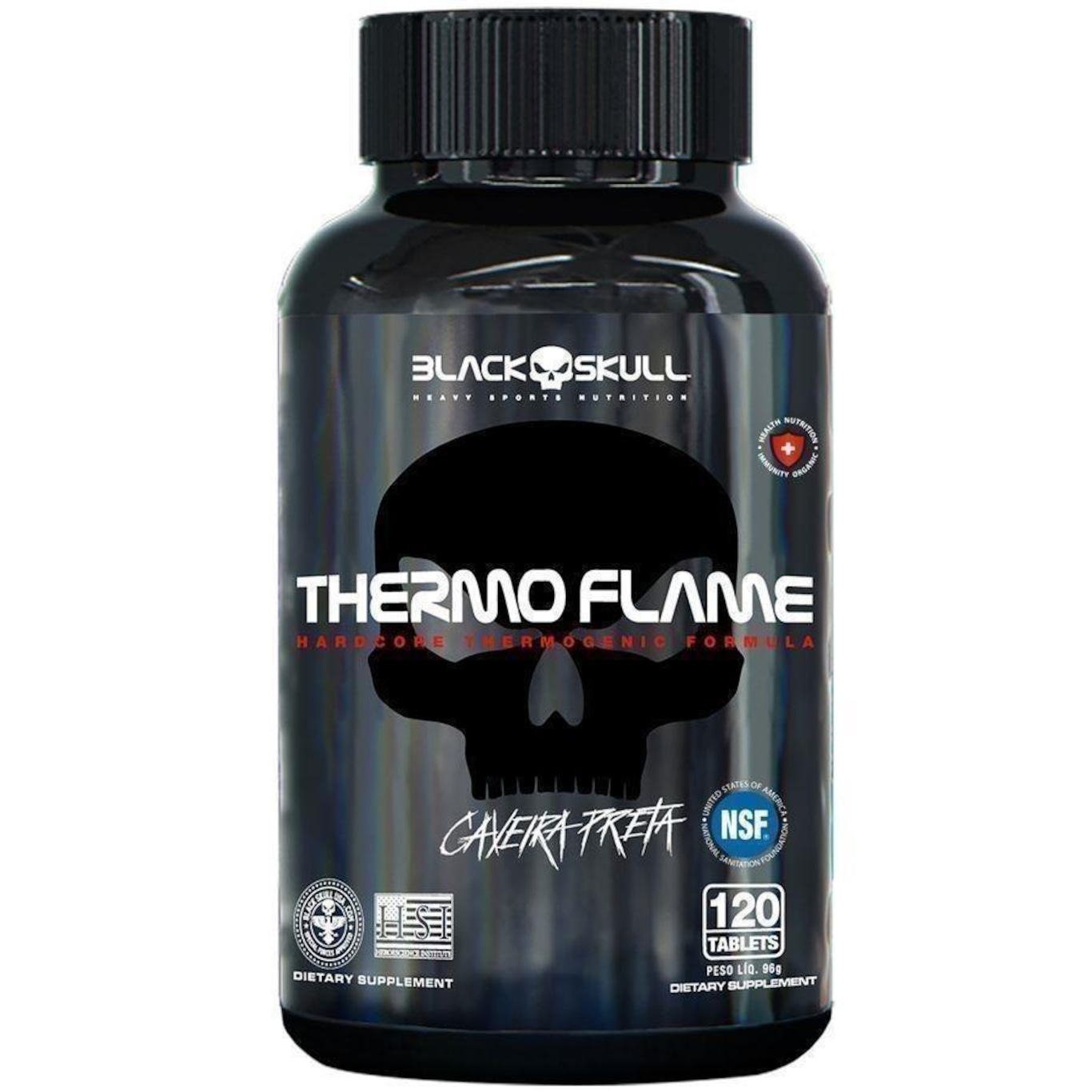 Termogênico Black Skull Thermo Flame - 120 Tabletes - Foto 1