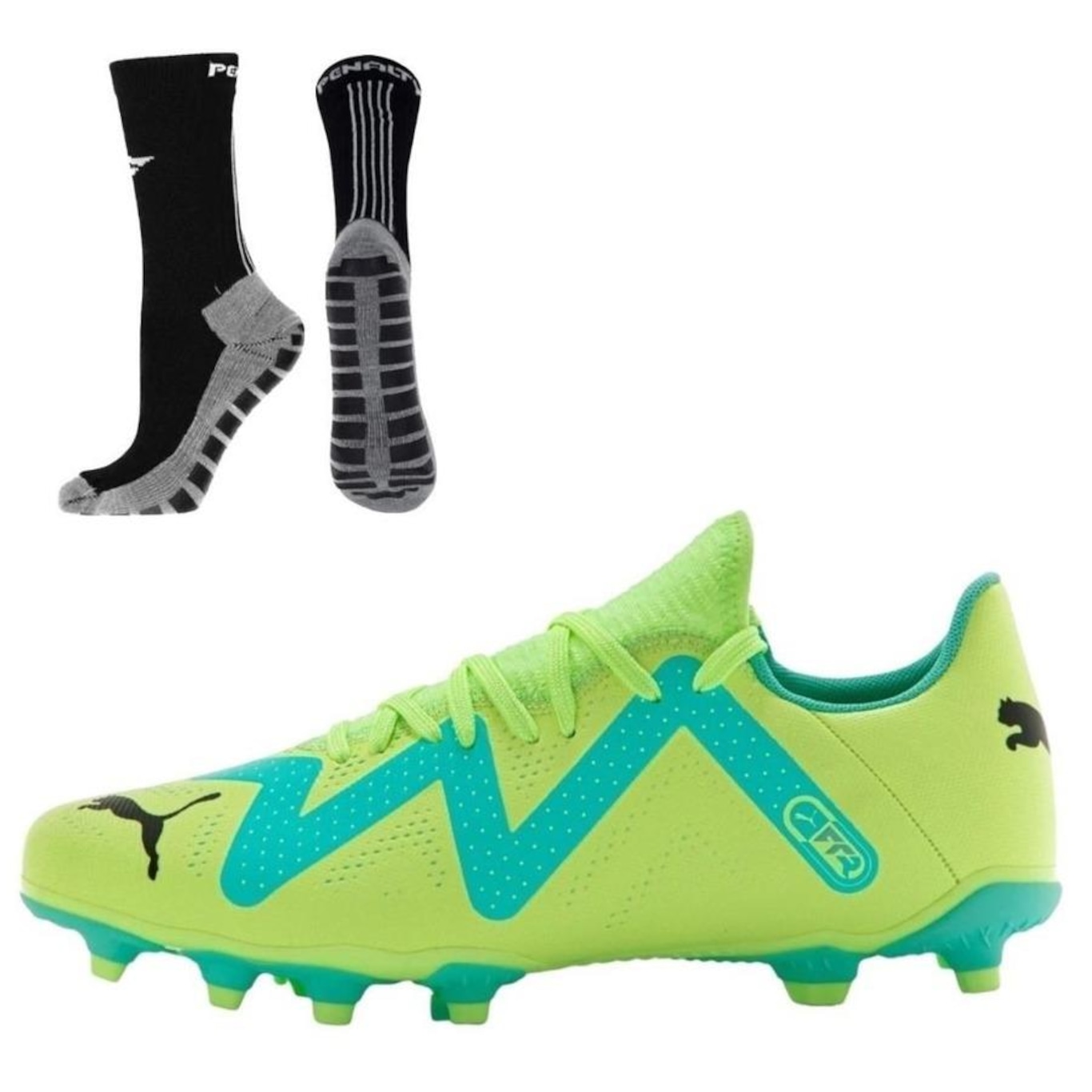 Chuteira de Campo Puma Future Play Fg + Meia Antiderrapant- Adulto - Foto 1