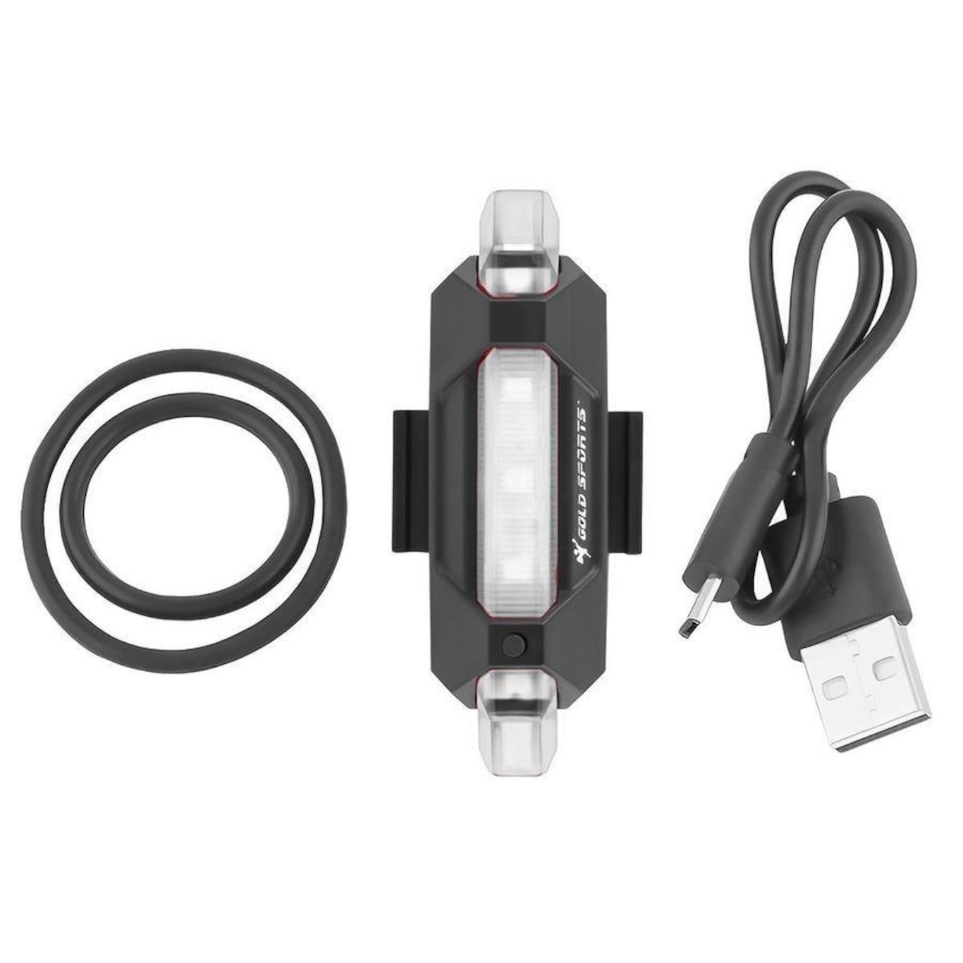 Lanterna para Bike Sinalizadora Gold Sports Led Clear 4 Modos Funções Cabo Usb Recarregável - Foto 3