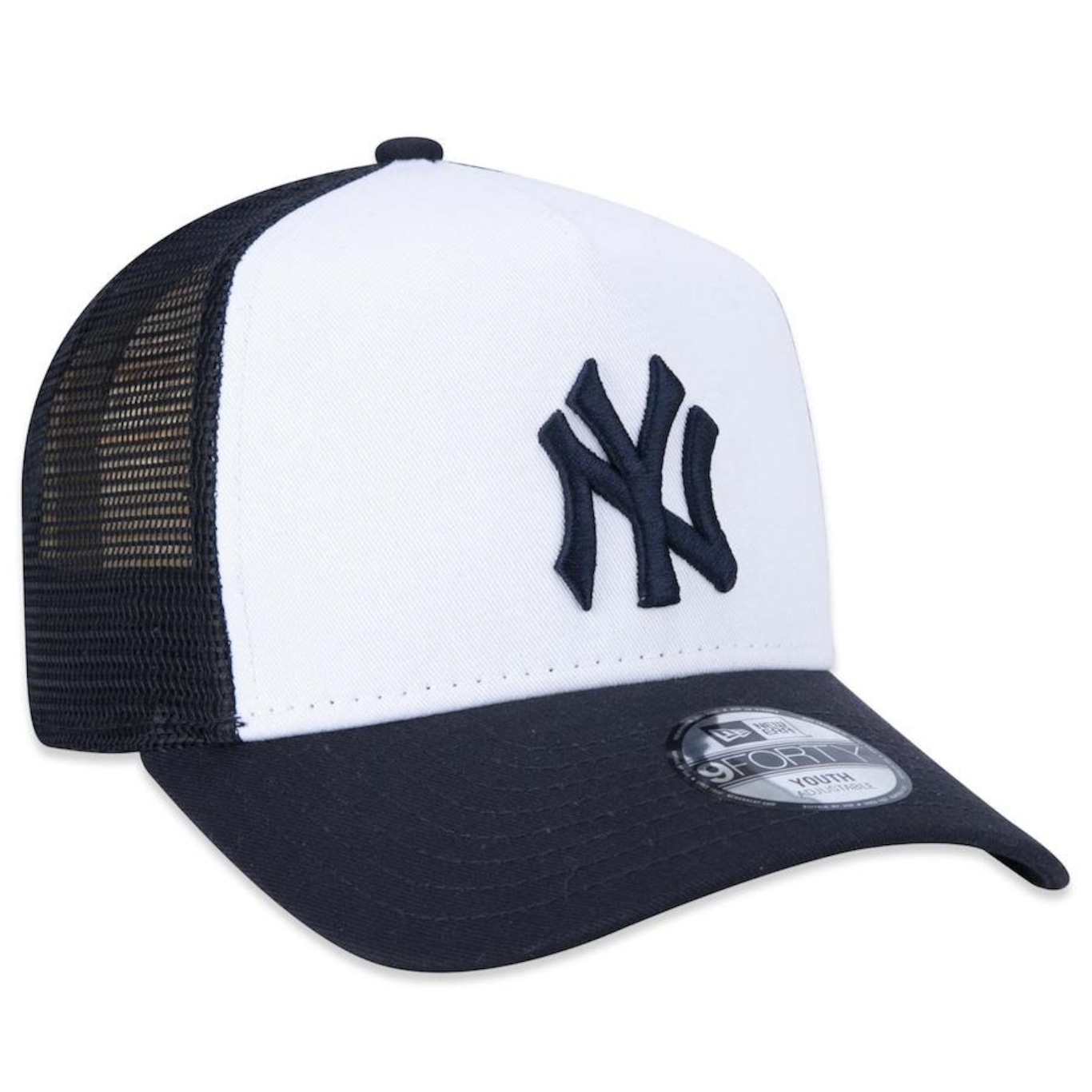 Boné Aba Curva New Era 9Forty A-Frame Trucker Mlb New York Yankees - Snapback - Infantil - Foto 2