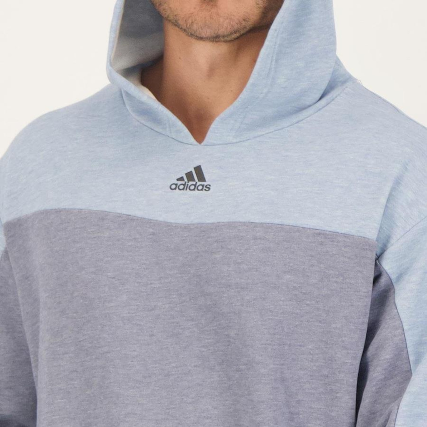 Blusão de Moletom com Capuz adidas Mescla - Masculino - Foto 1