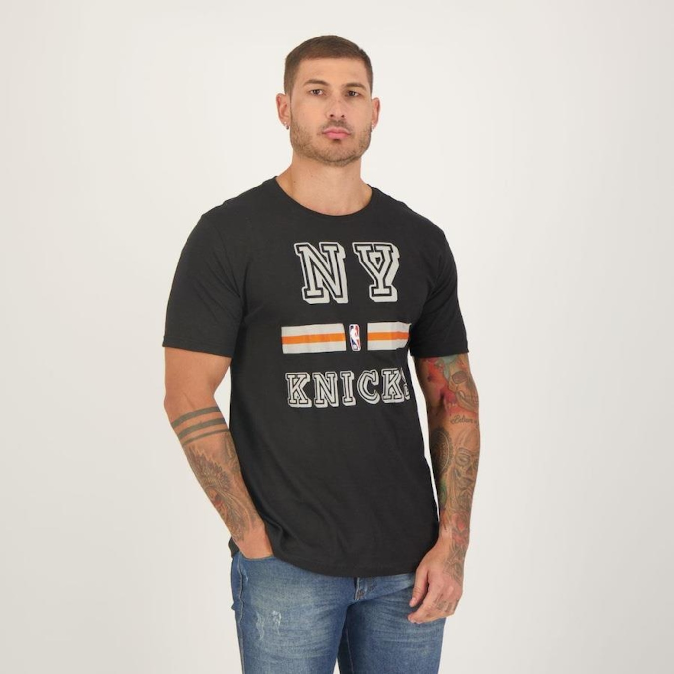 Camiseta NBA Stripes New York Knicks - Masculina - Foto 3