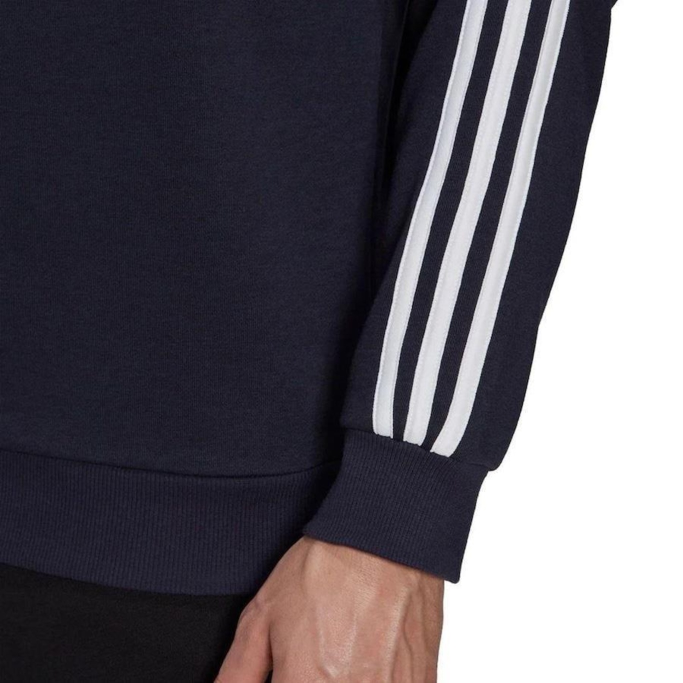 Blusão de Moletom sem Capuz adidas Essentials 3 Listras - Masculino - Foto 3