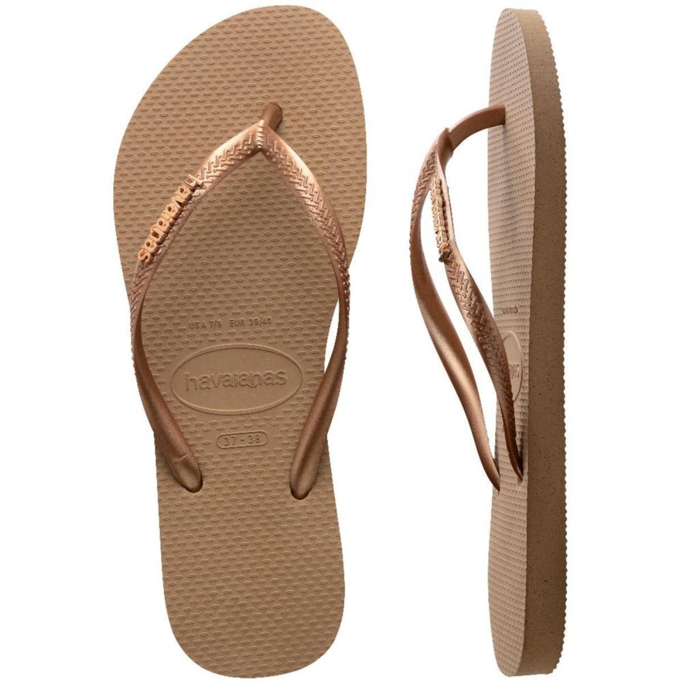 Chinelo Havaianas 41198753581 Slim Logo Metallic Infantil - Foto 5