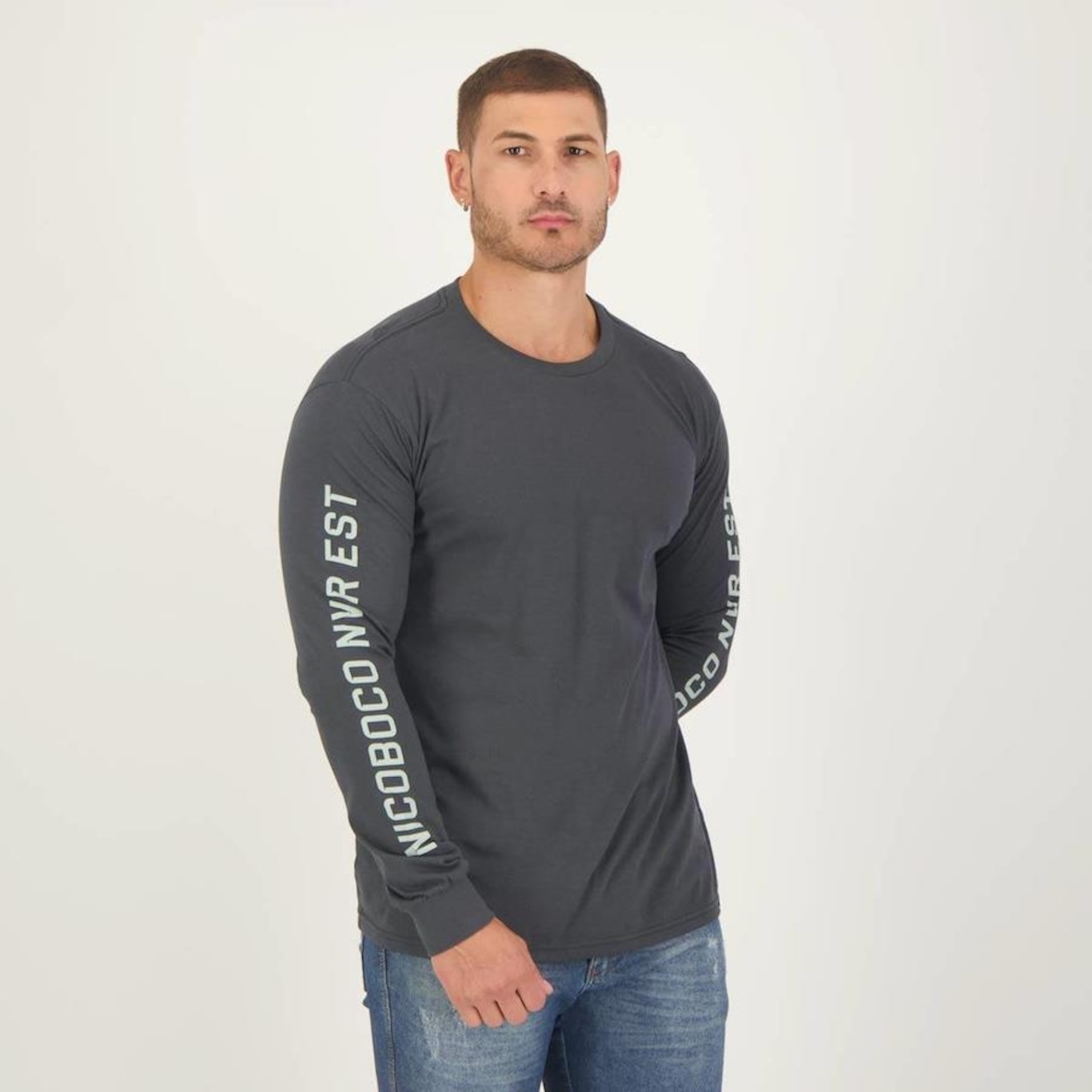 Camiseta Nicoboco Manga Longa Begumg - Masculina - Foto 4