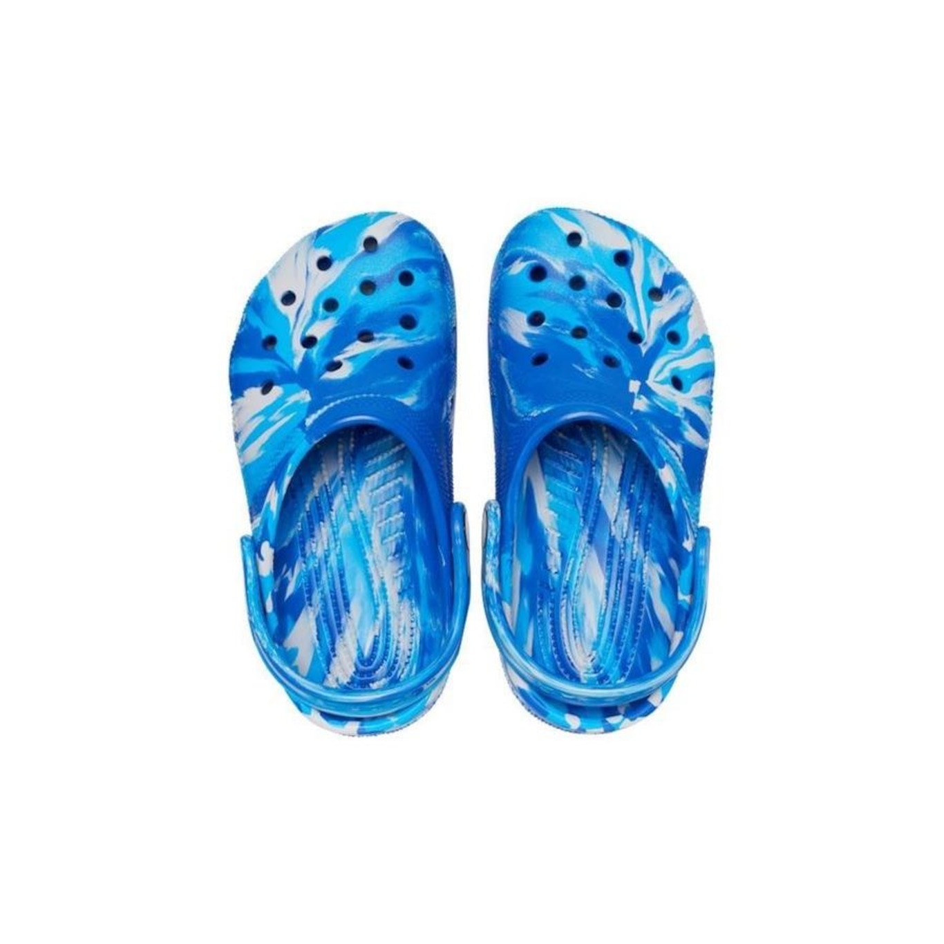 Sandália Croscs Classic Marbled Clog T Blue Bolt/Multi - Infantil - Foto 1