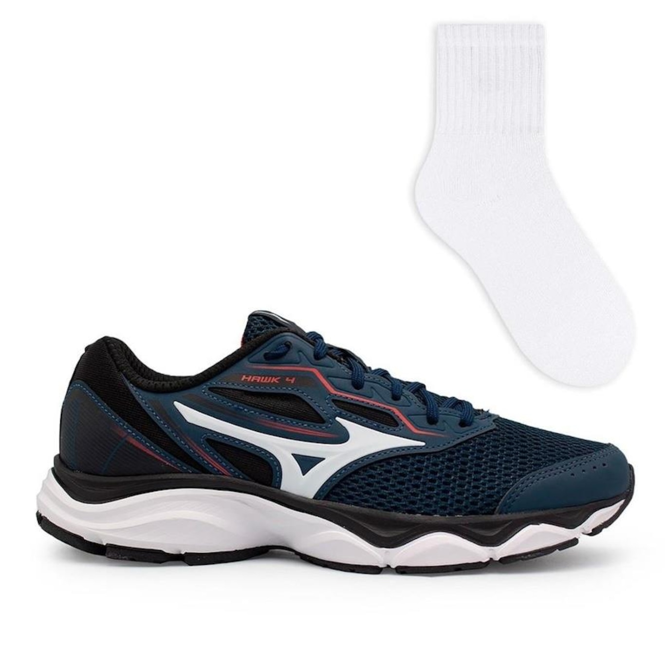 Tênis Mizuno Wave Hawk 4 + 1 Par de Meias Color Sports - Masculino - Foto 1