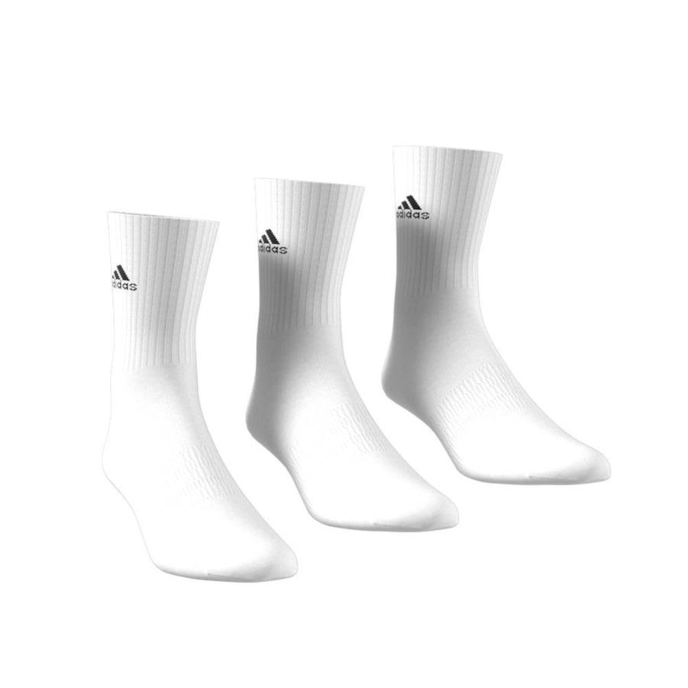 Kit Meias Cano Alto adidas - 3 Pares - Unissex - Foto 1