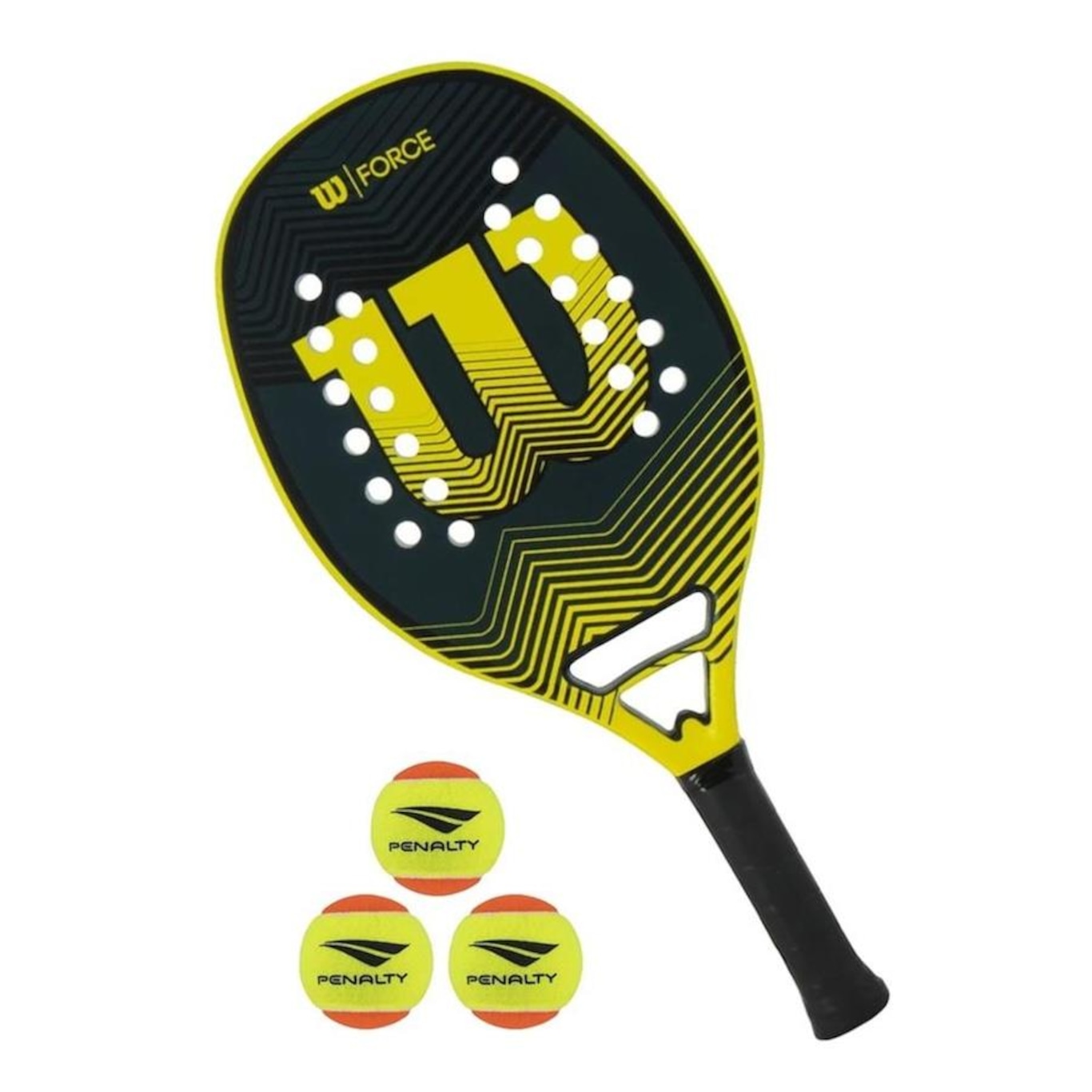 Kit Beach Tennis Raquete Wilson Force + 3 Bolas - Foto 3