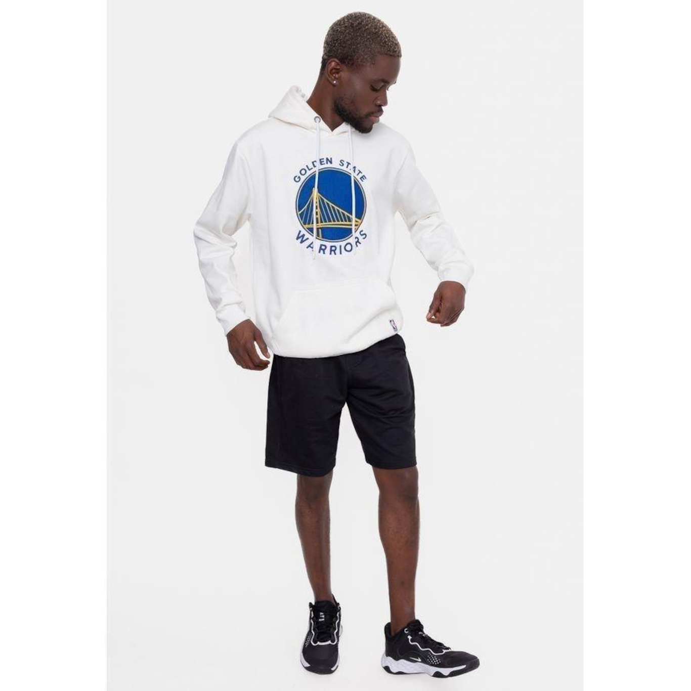 Blusão de Moletom Nba Feltro Logo Golden State Warriors - Masculino - Foto 1