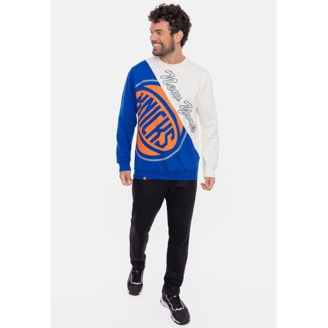 Blusão de Moletom Nba Wordmark New York Knicks - Masculino - Foto 4