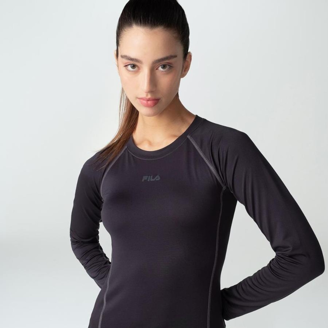 Camiseta Manga Longa Fila Thermo Slim - Feminina - Foto 1