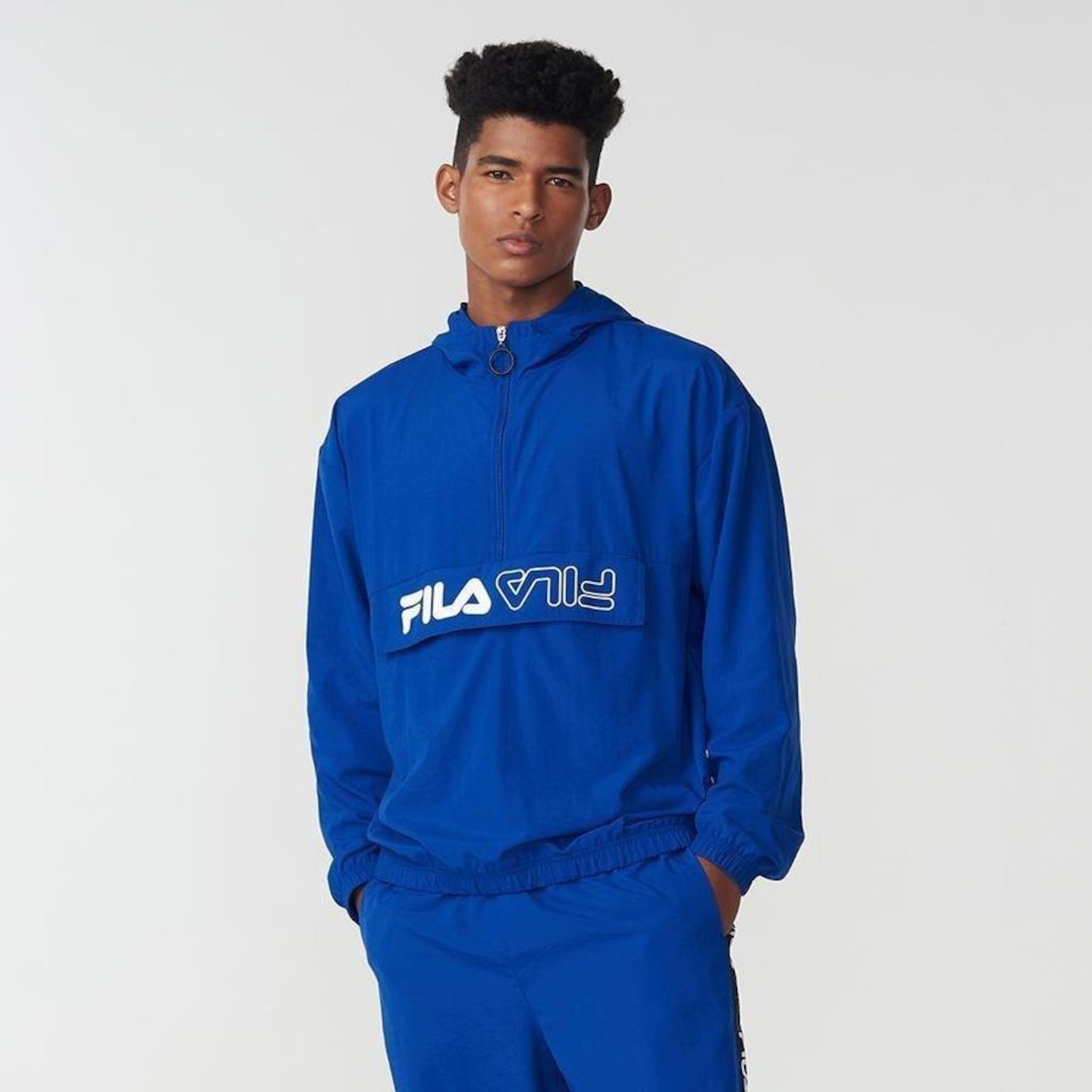 Blusão com Capuz Fila Anorak Basic - Masculina - Foto 1