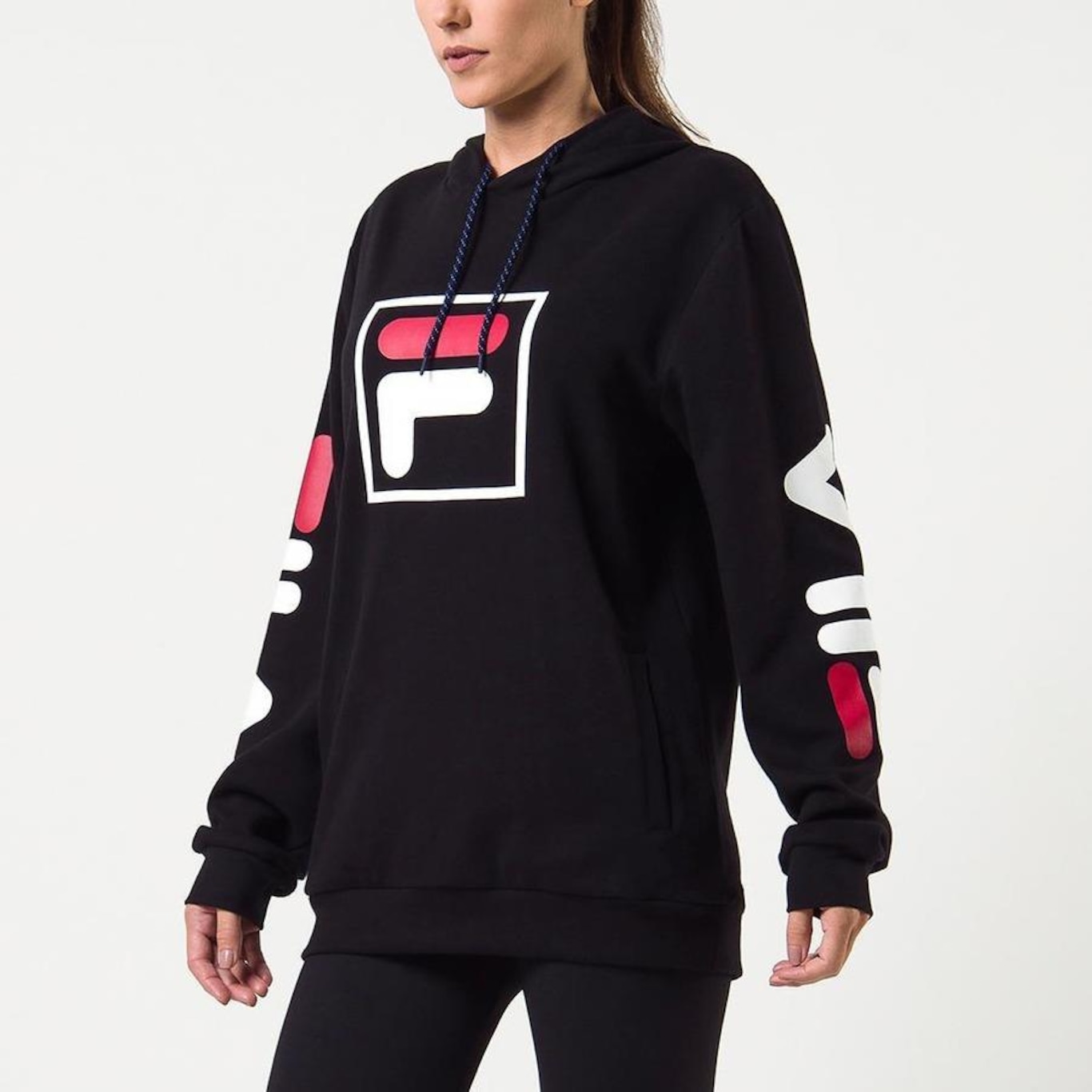 Blusão com Capuz Fila Fbox Hoodie - Unissex - Foto 6