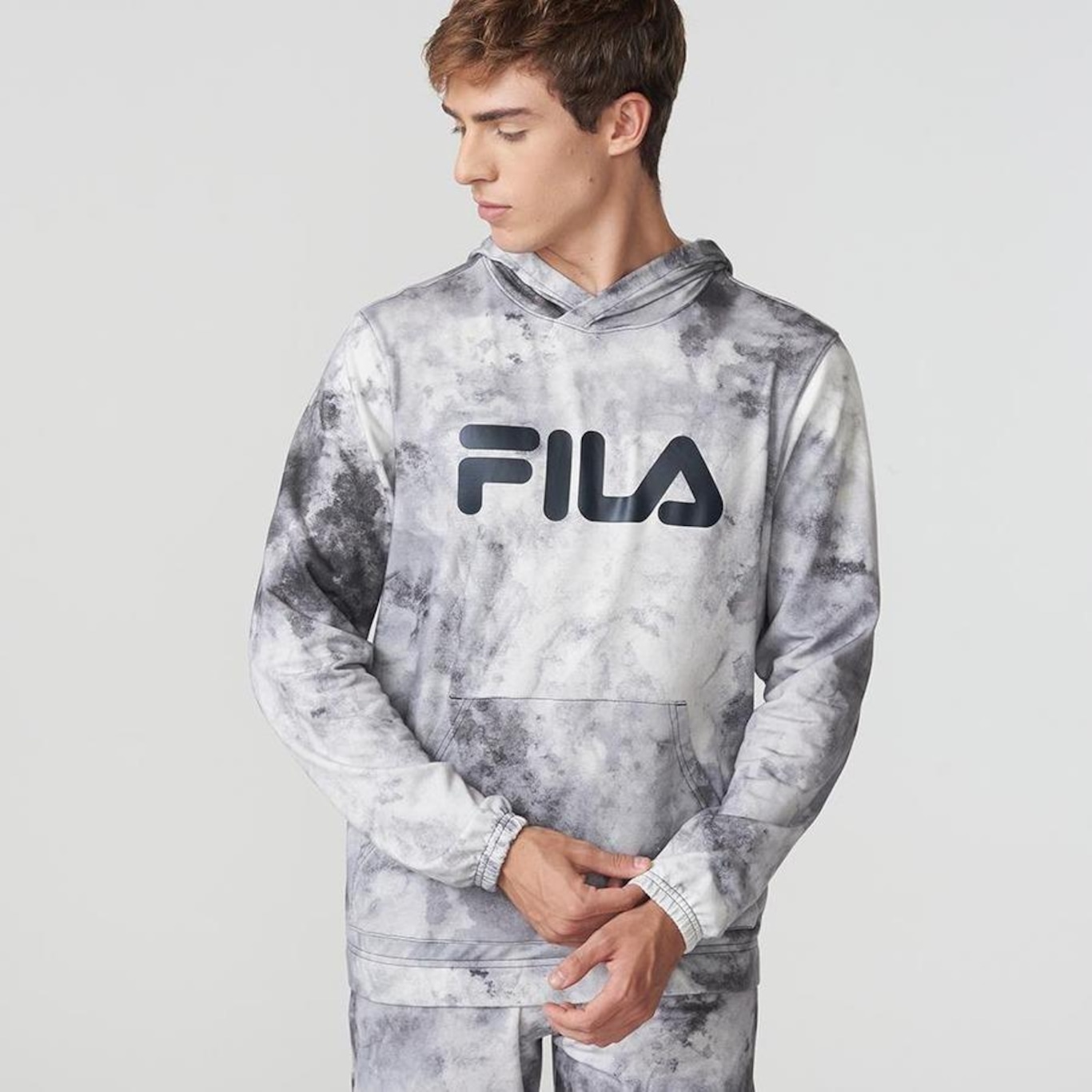 Blusão com Capuz Fila Letter Sky - Masculino - Foto 3