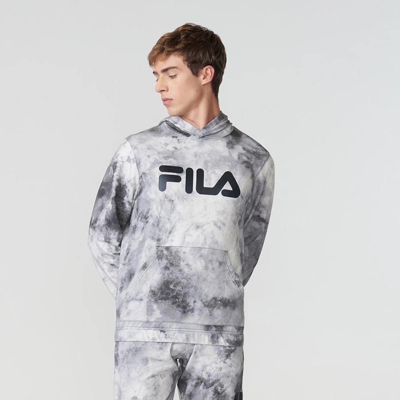 Blusão com Capuz Fila Letter Sky - Masculino - Foto 5