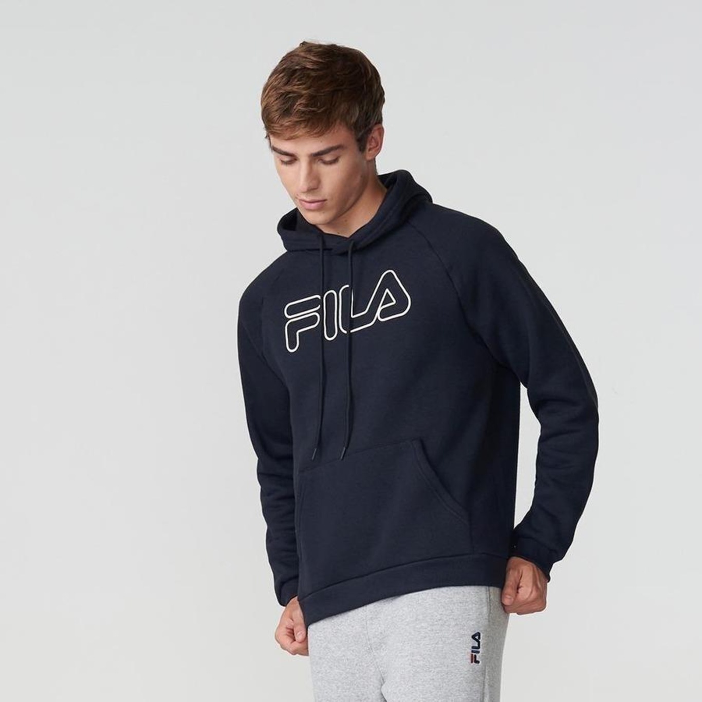 Blusão com Capuz Fila Letter Outline Winter - Masculino - Foto 3