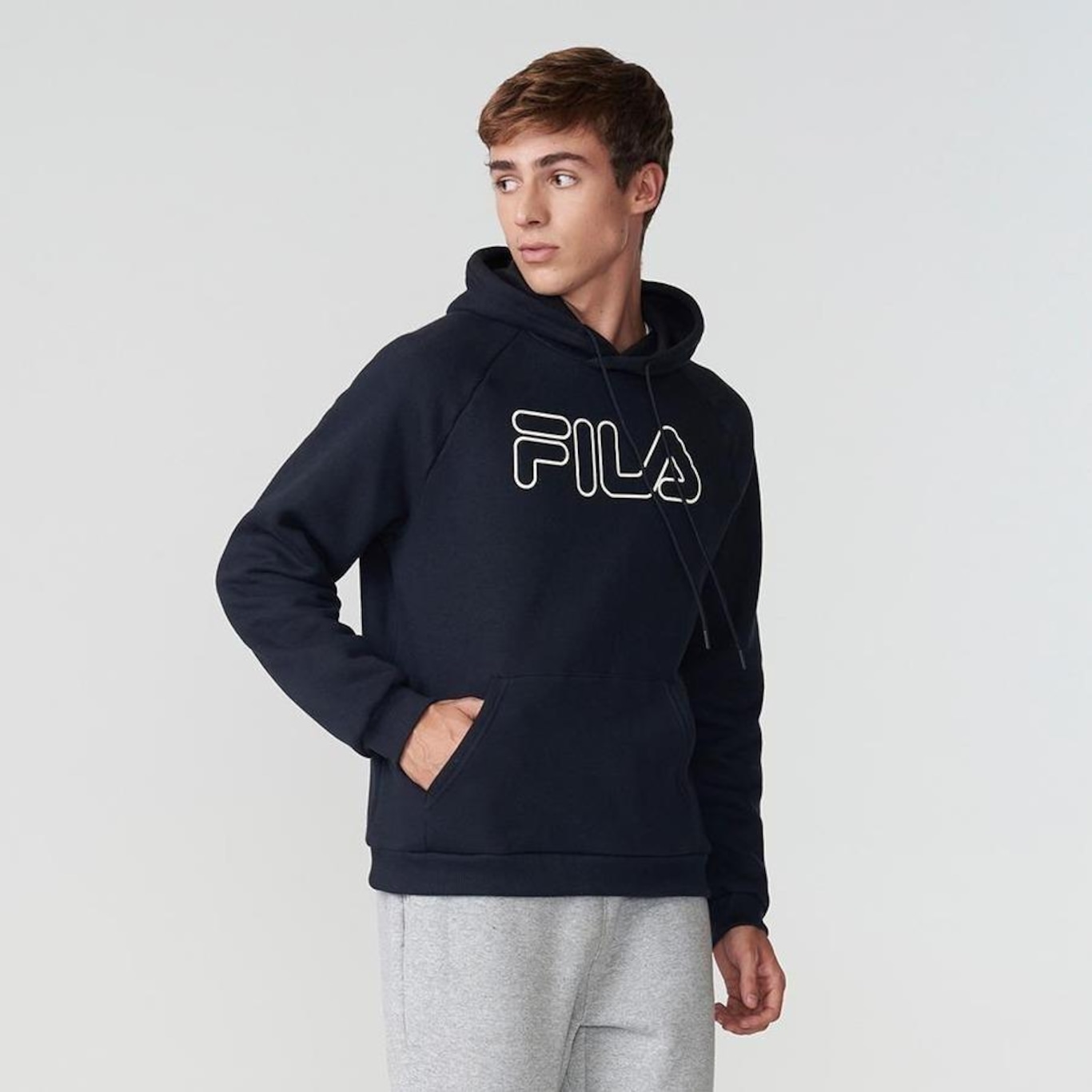 Blusão com Capuz Fila Letter Outline Winter - Masculino - Foto 6