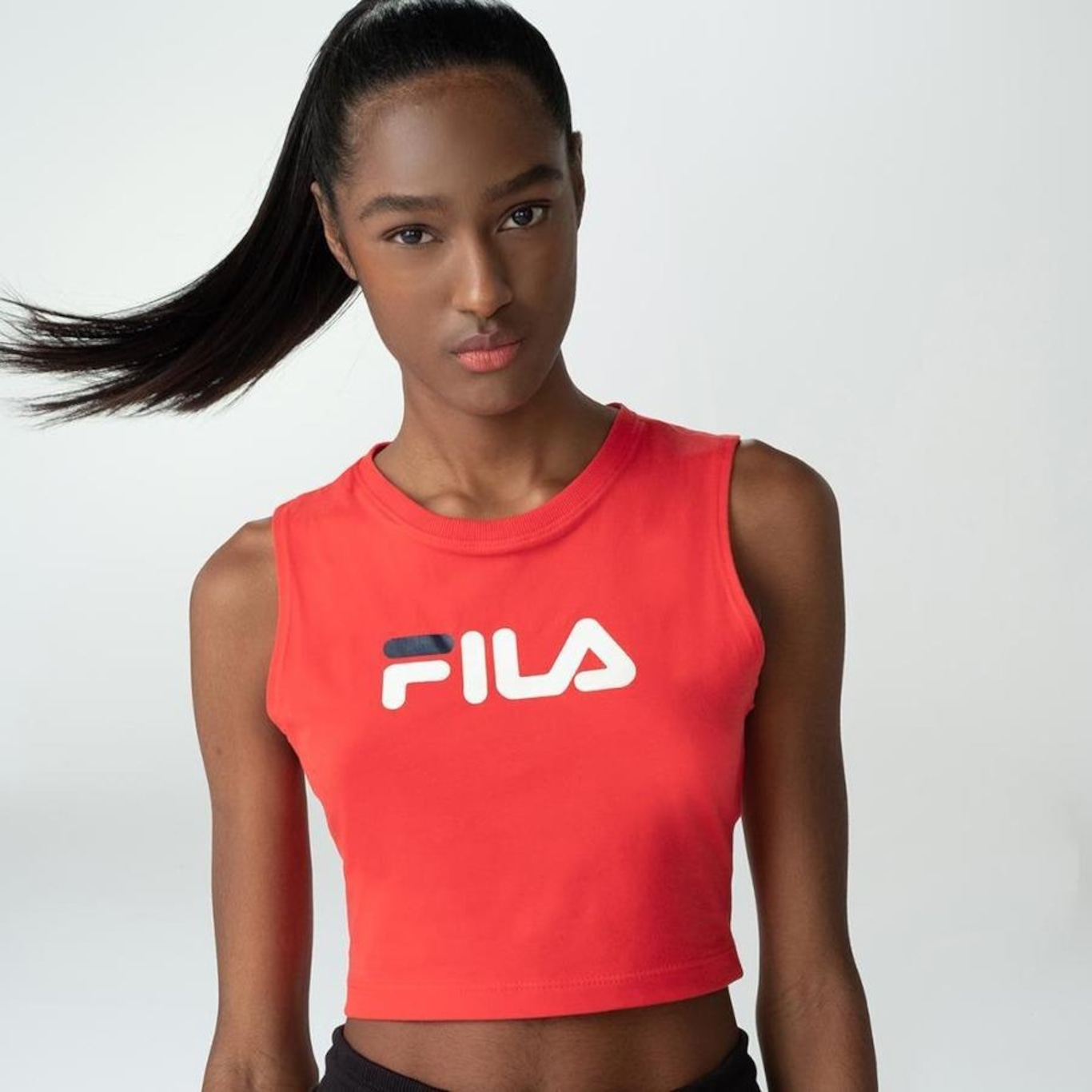 Buy Fila women sportswear fit sleeveles training crop top pink