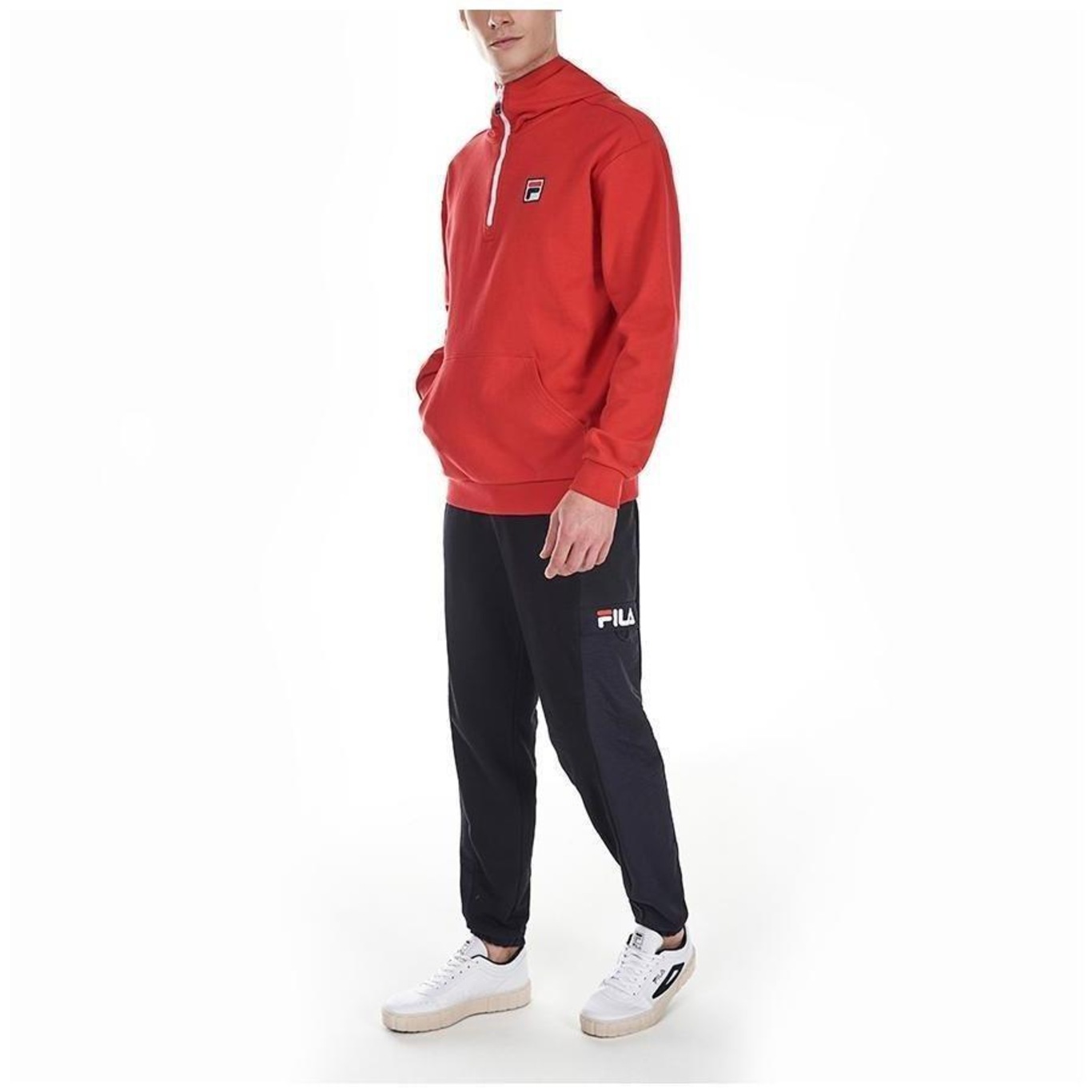 Blusão com Capuz Fila Half Zip - Masculino - Foto 4