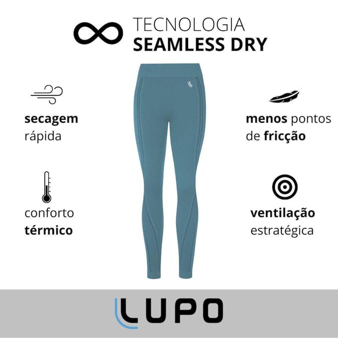 Calça Legging Lupo Sport Sem Costura Academia Fit Feminina