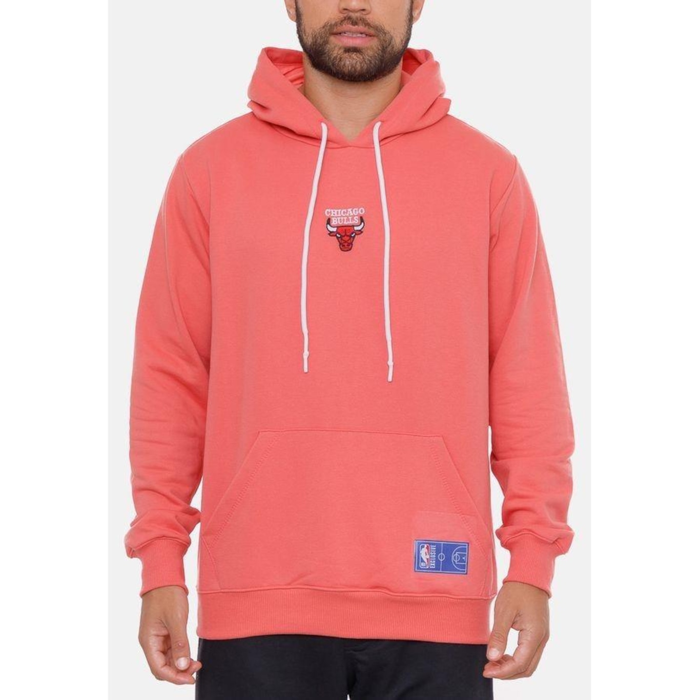 Blusão de Moletom com Capuz NBA Mini Logo Soft Chicago Bulls Rosa - Masculina - Foto 4