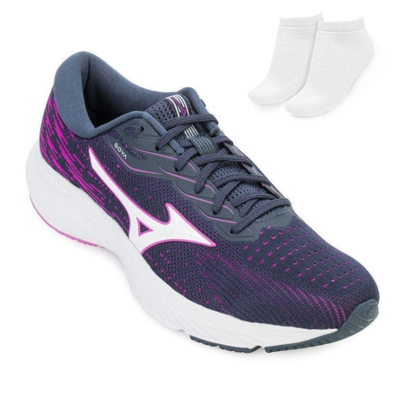 Kit Tênis Mizuno Goya e Meia Mz23 - Feminino - Foto 4