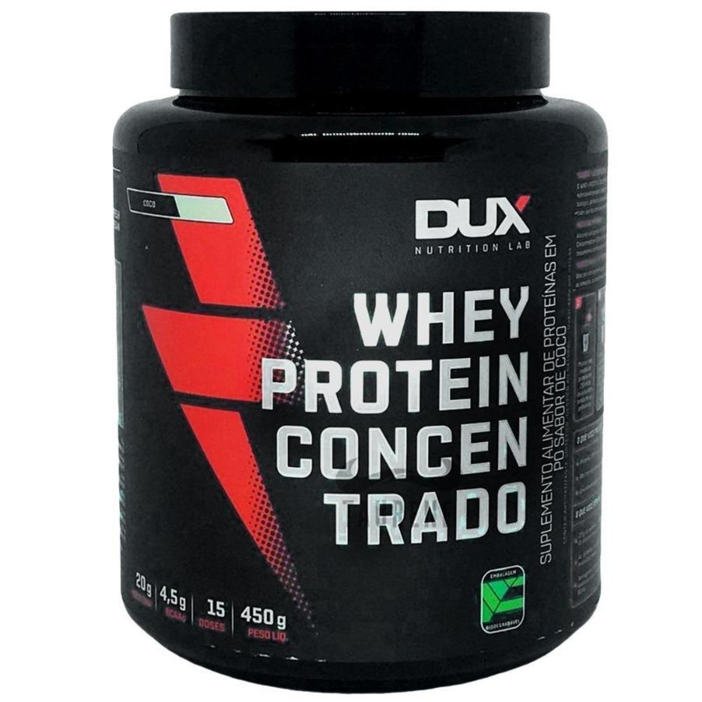 Whey Concentrado 100 Dux Nutrition Puro Coco 450g Centauro