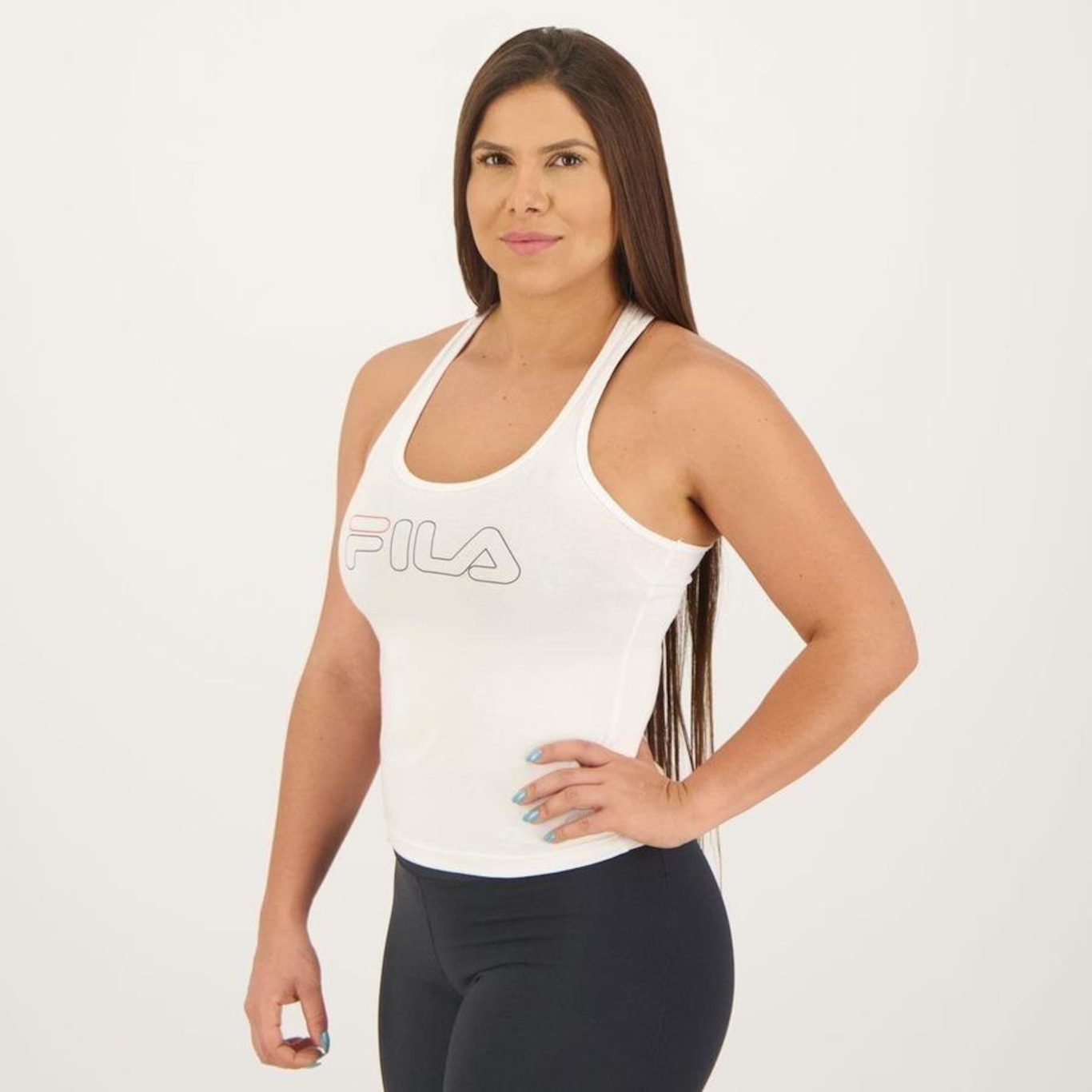 Camiseta Regata Fila Tape - Feminina - Foto 4