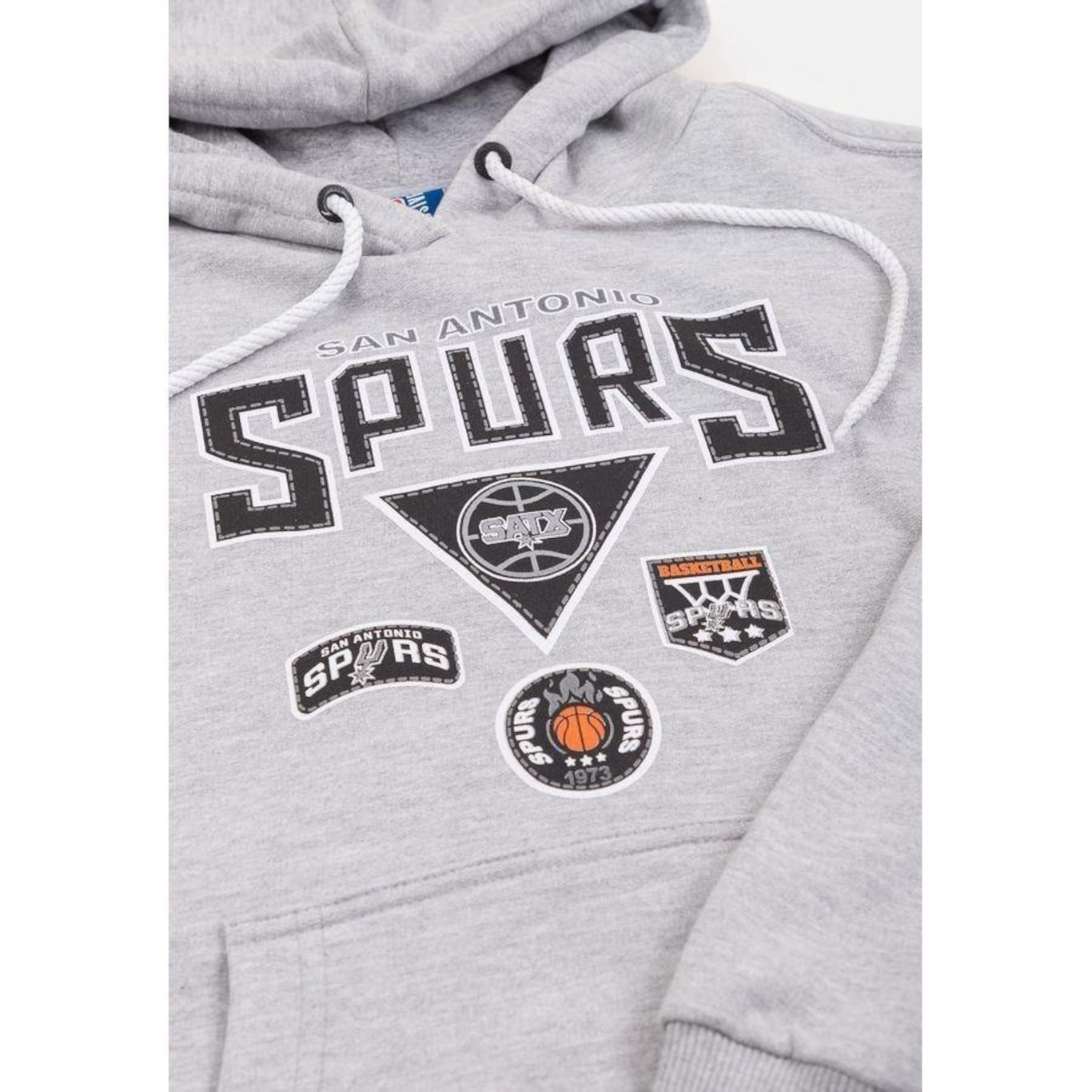 Blusão de Moletom com Capuz NBA Patches San Antonio Spurs - Masculino - Foto 3