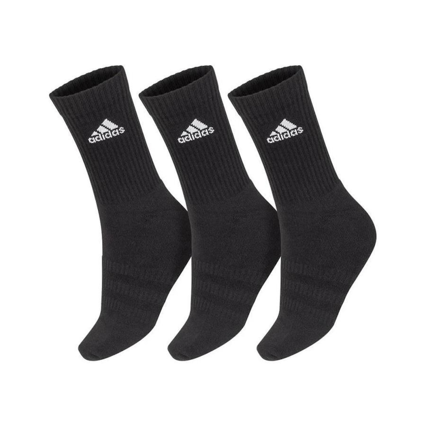 Kit Meias Cano Alto adidas Cush Crw com 3 Pares - 38 a a40 - Adulto - Foto 1